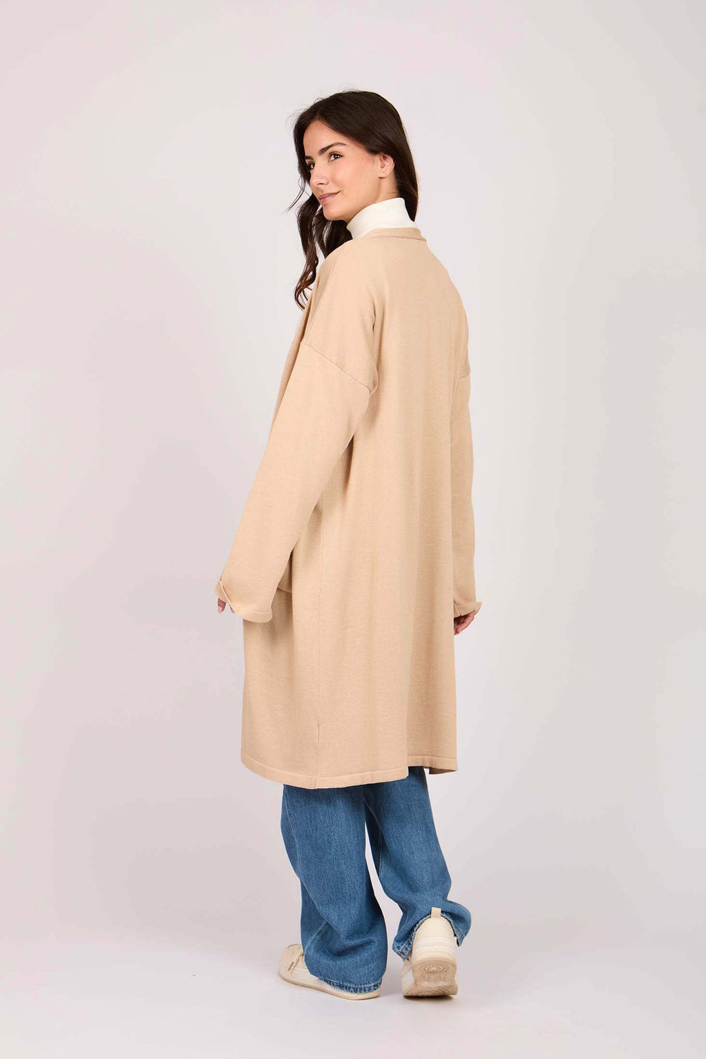 Women Long  Cardigan Beige