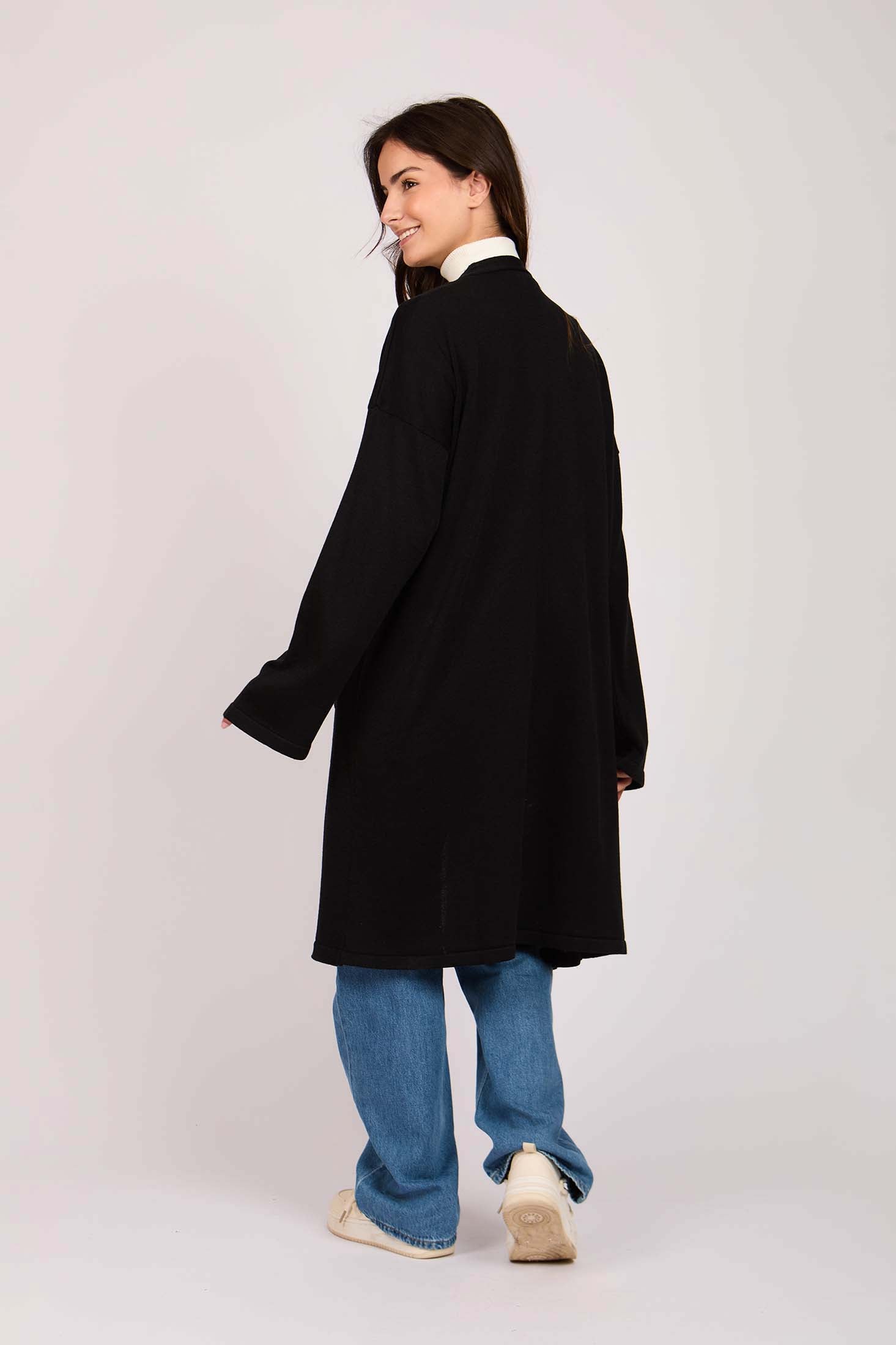 Women Long  Cardigan Black