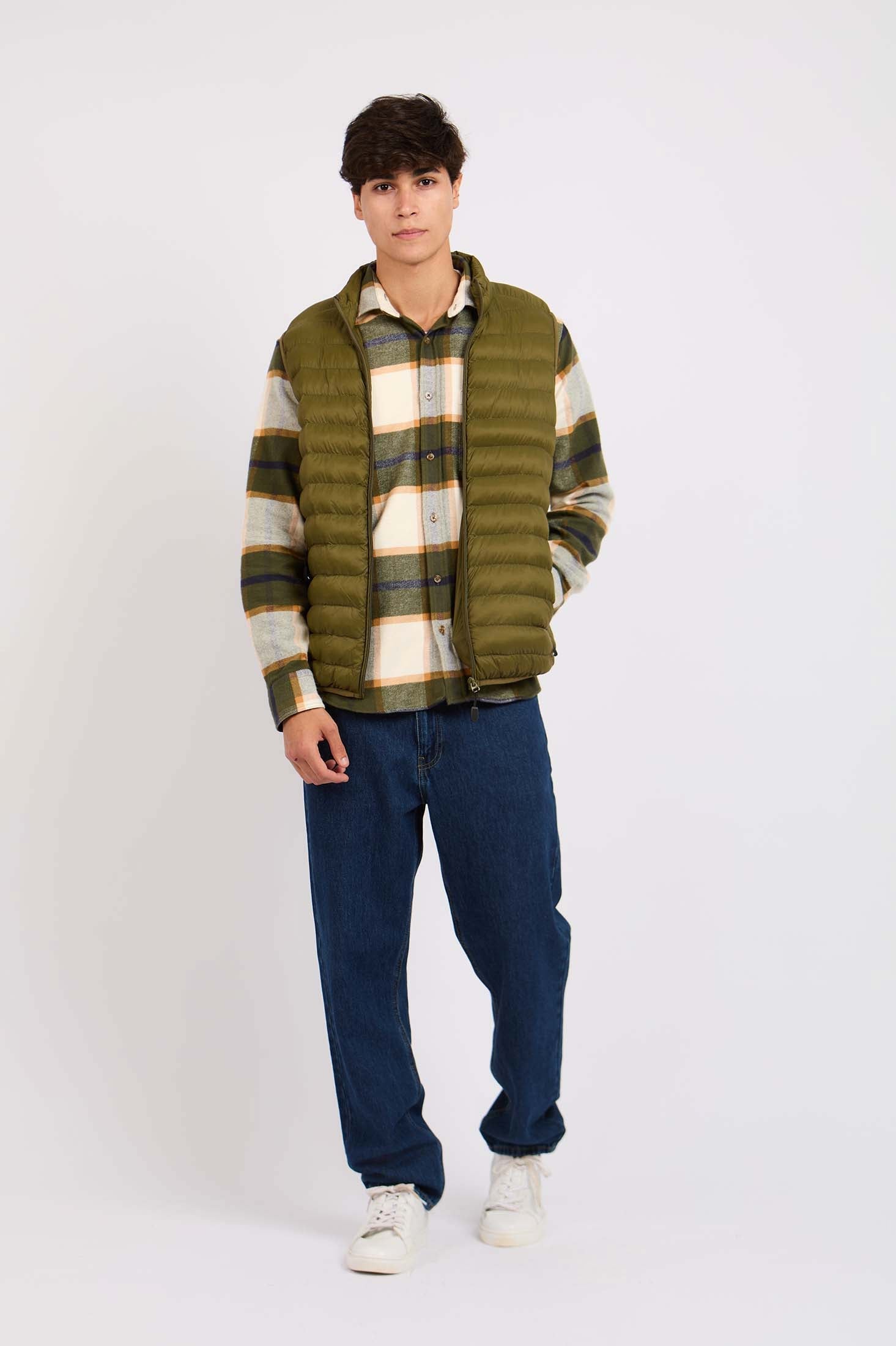 Men Puffer Vest Green
