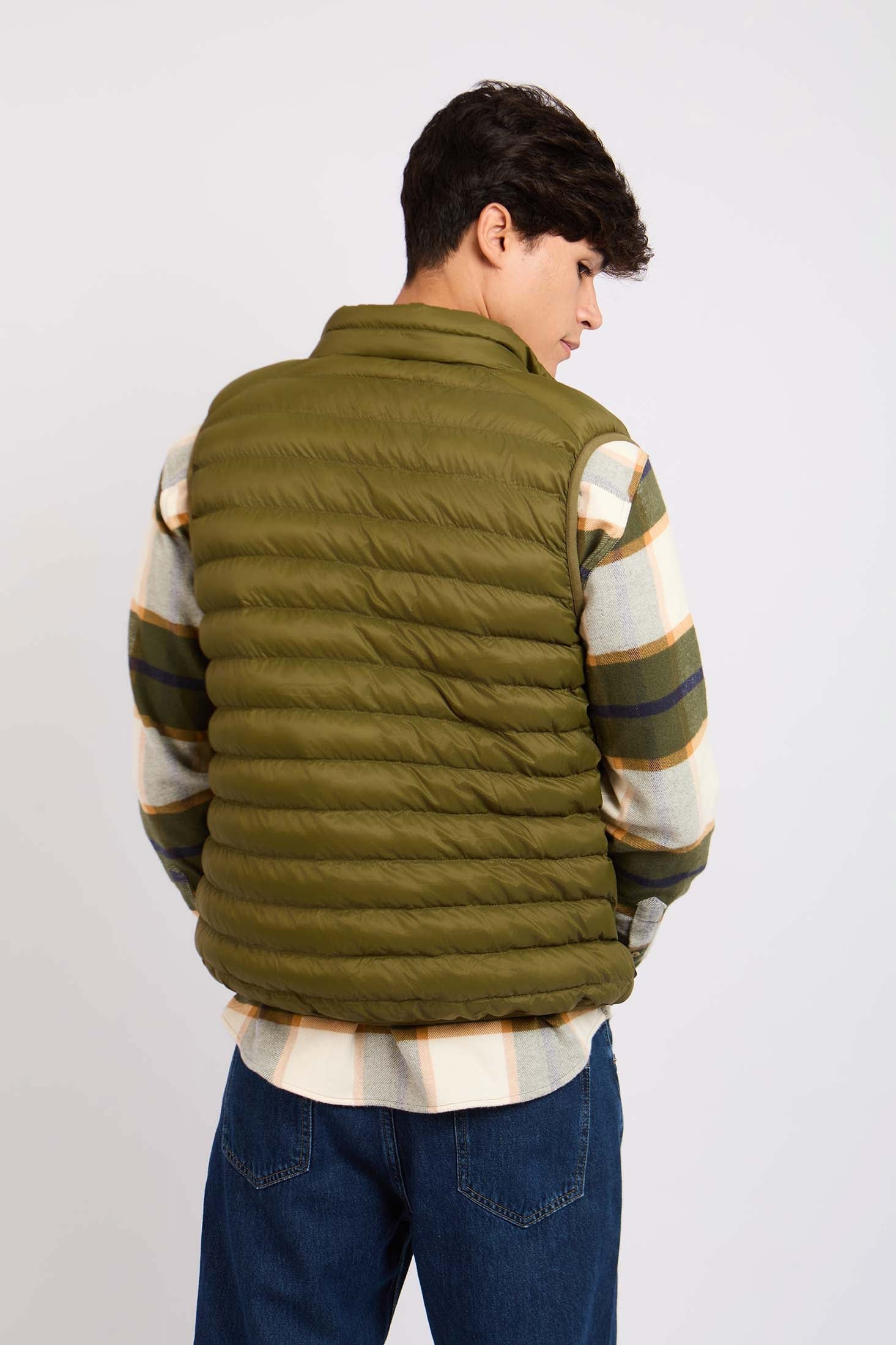 Men Puffer Vest Green