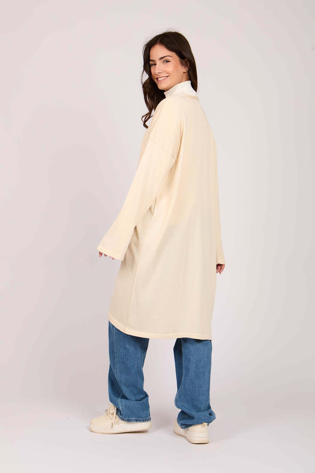 Women Long  Cardigan Off White