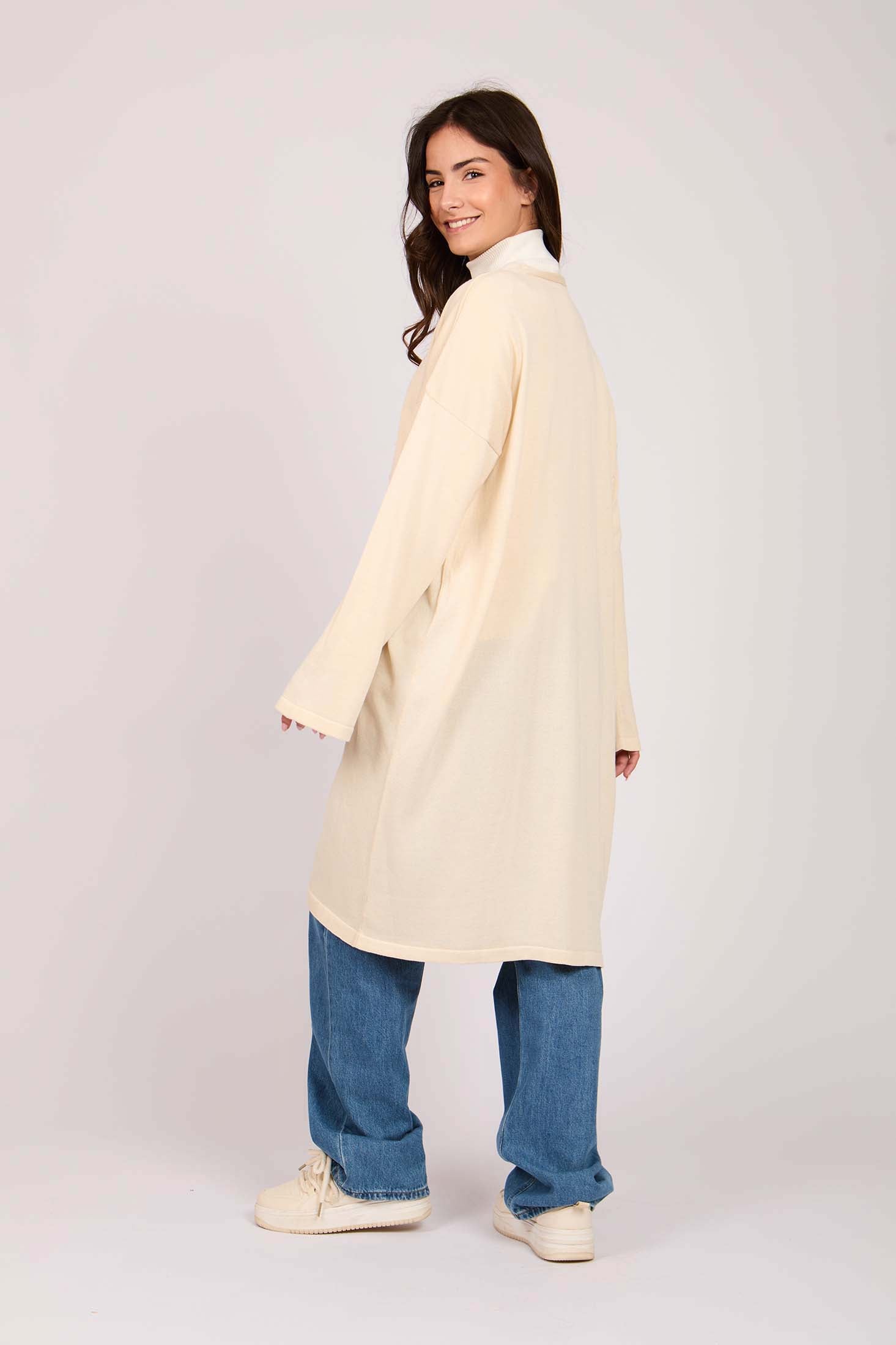Women Long  Cardigan Off White