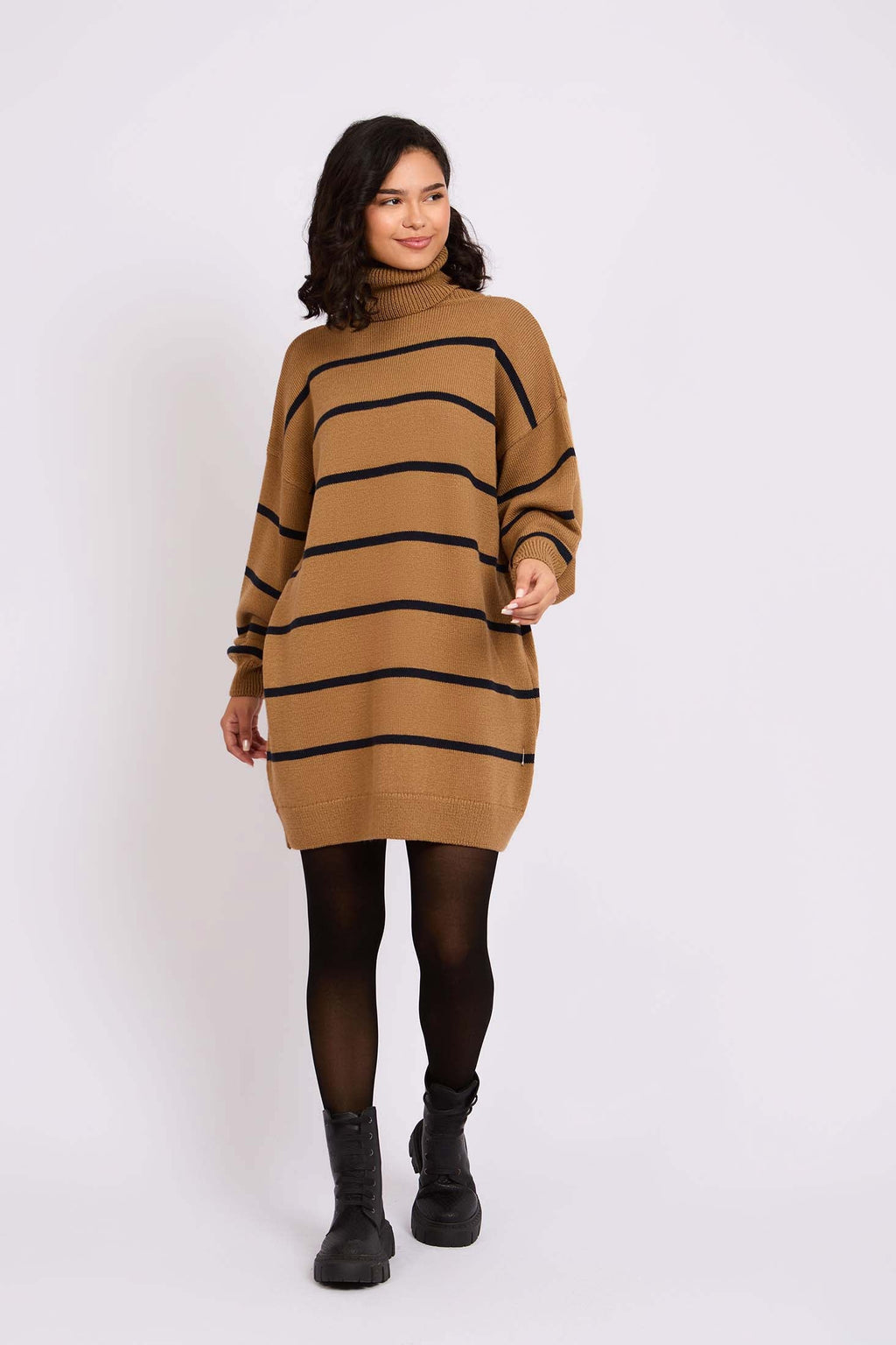 Women Pullover  High Neck Multicolor