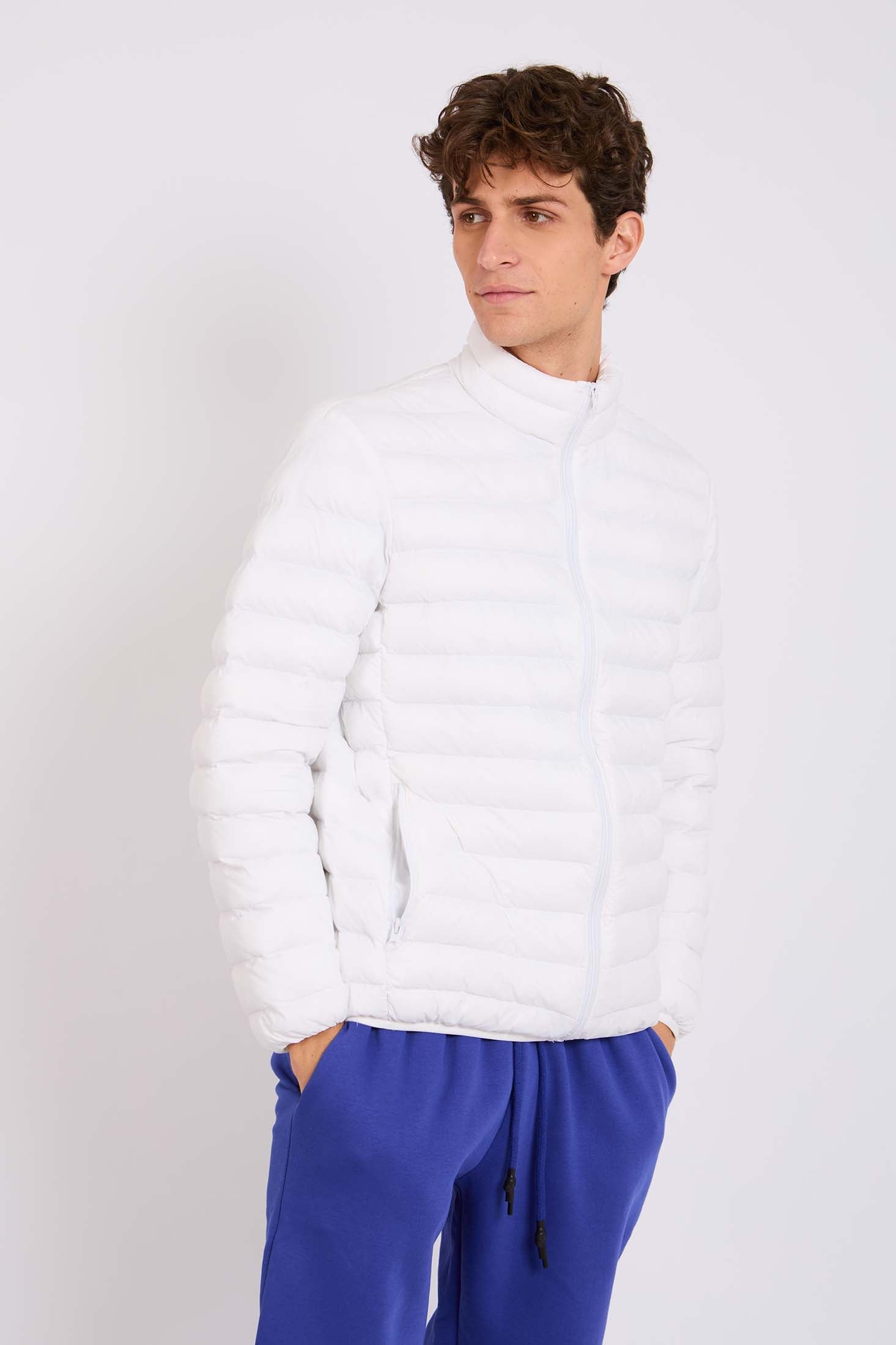 Men Basic Puffer Jacket Off White