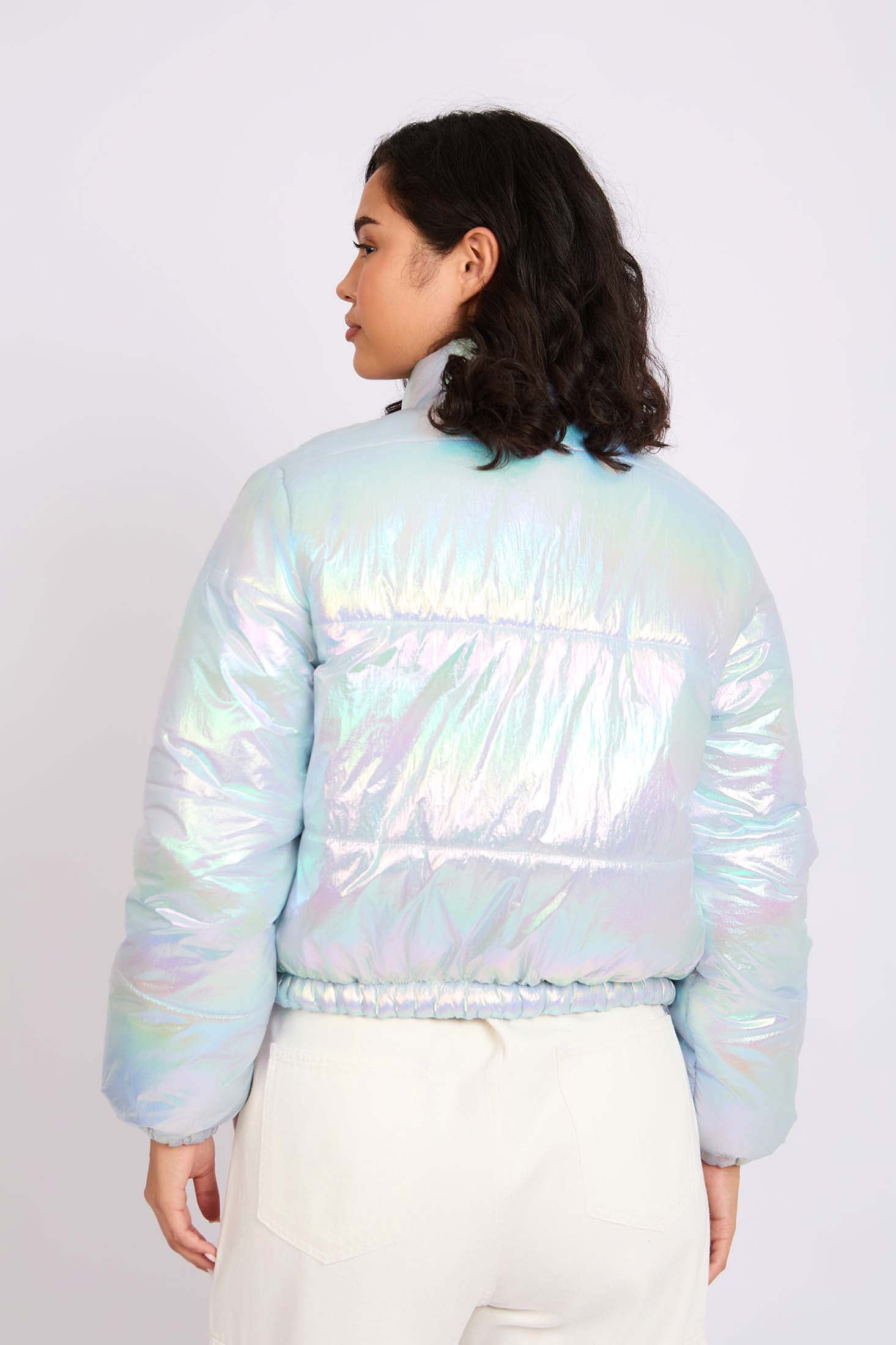 Women Jacket Cropped Puffer  Off White