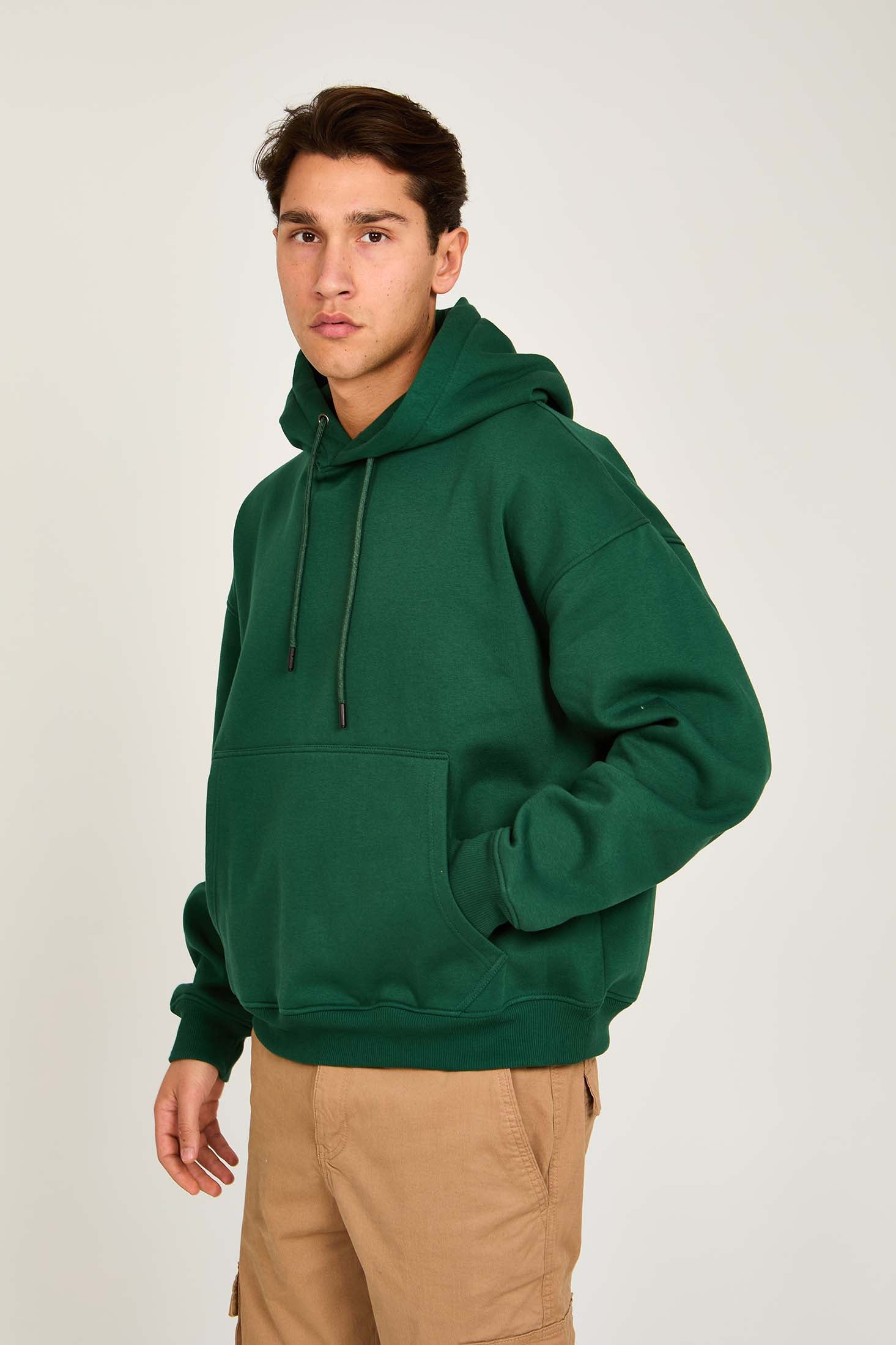 Unisex Sweat Shirt Unisex Loose Fit Printed Hoodie Green