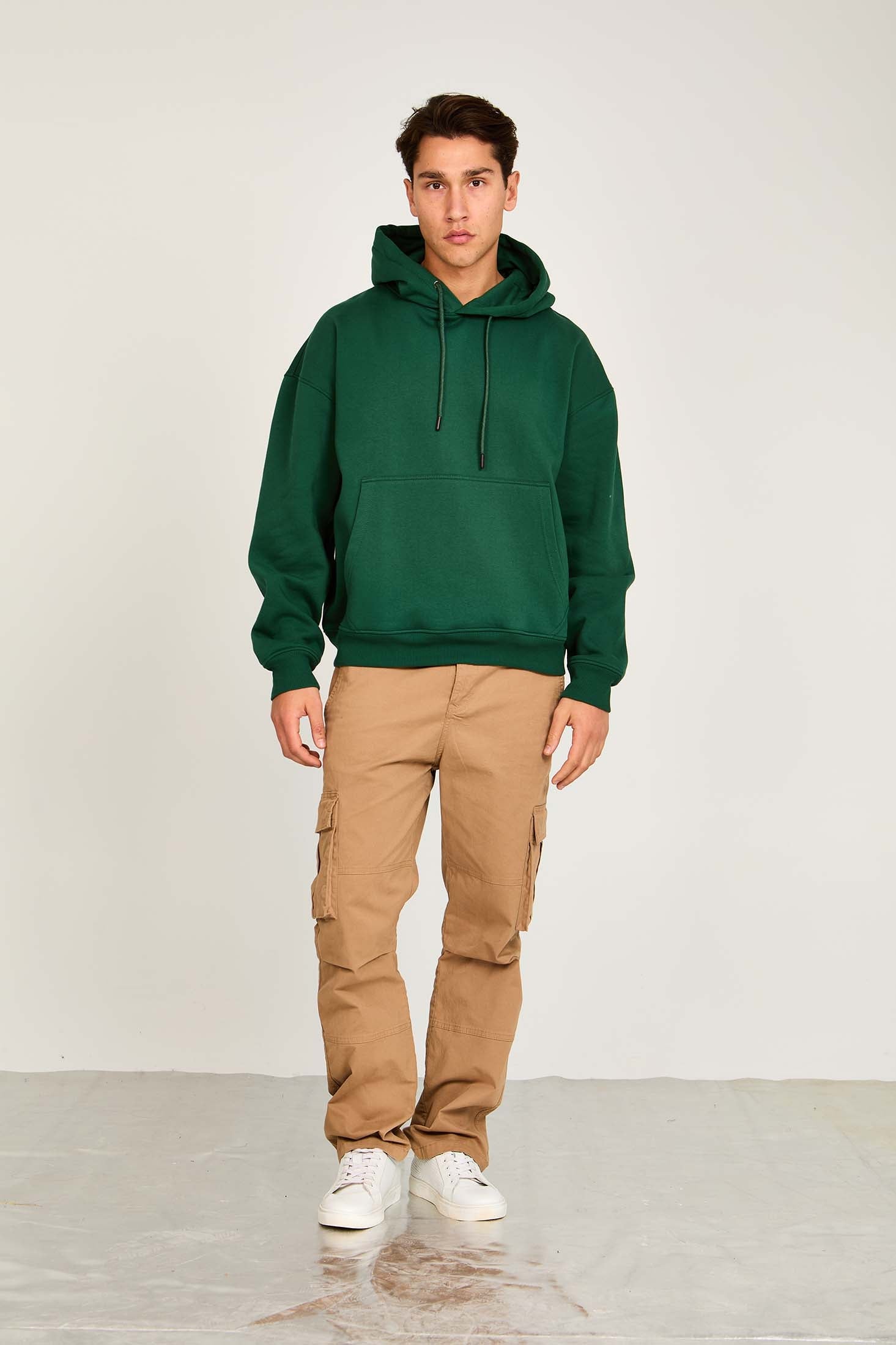 Unisex Sweat Shirt Unisex Loose Fit Printed Hoodie Green