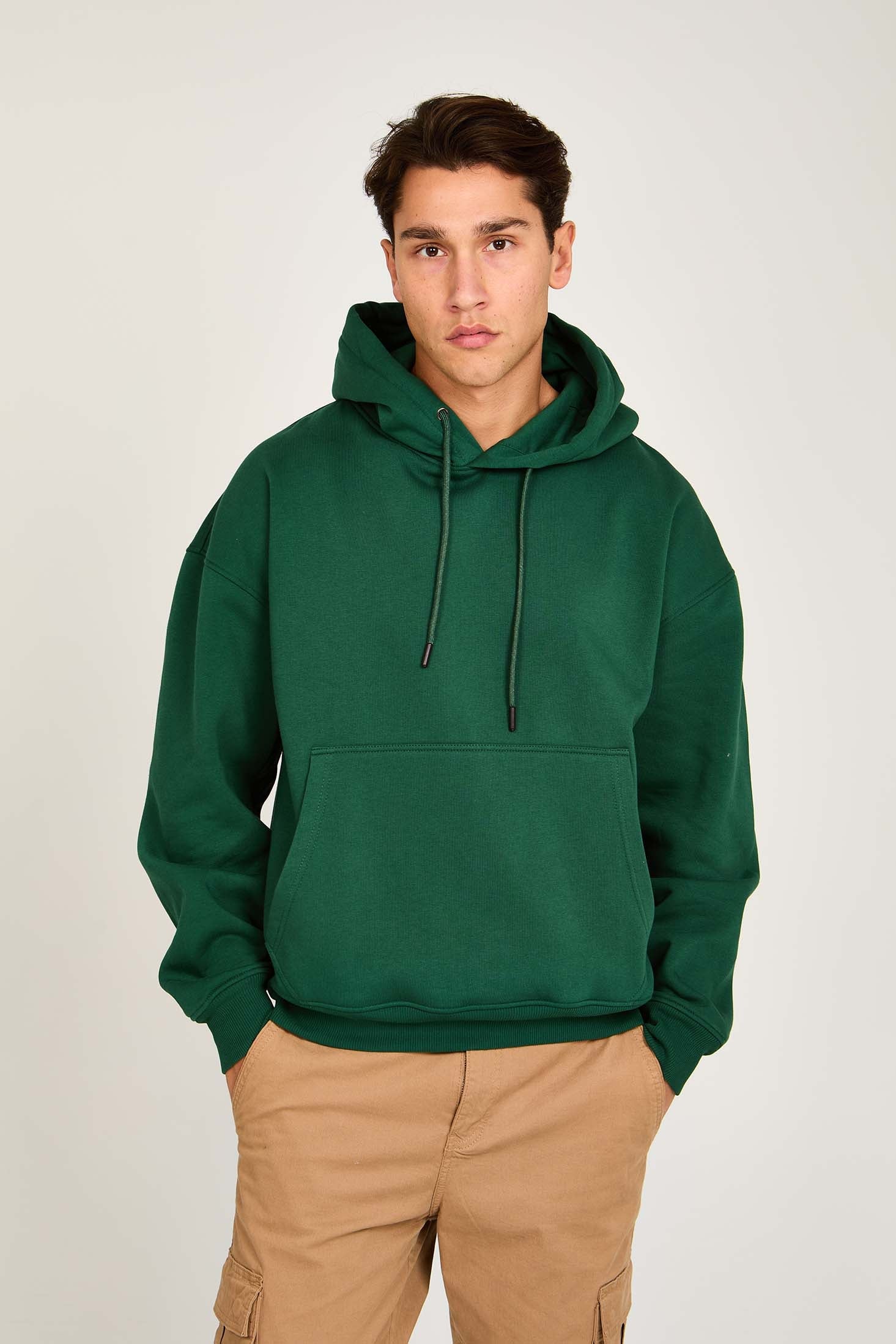 Unisex Sweat Shirt Unisex Loose Fit Printed Hoodie Green