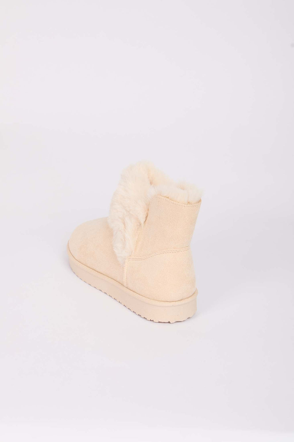 Women Furry Beige Shoes