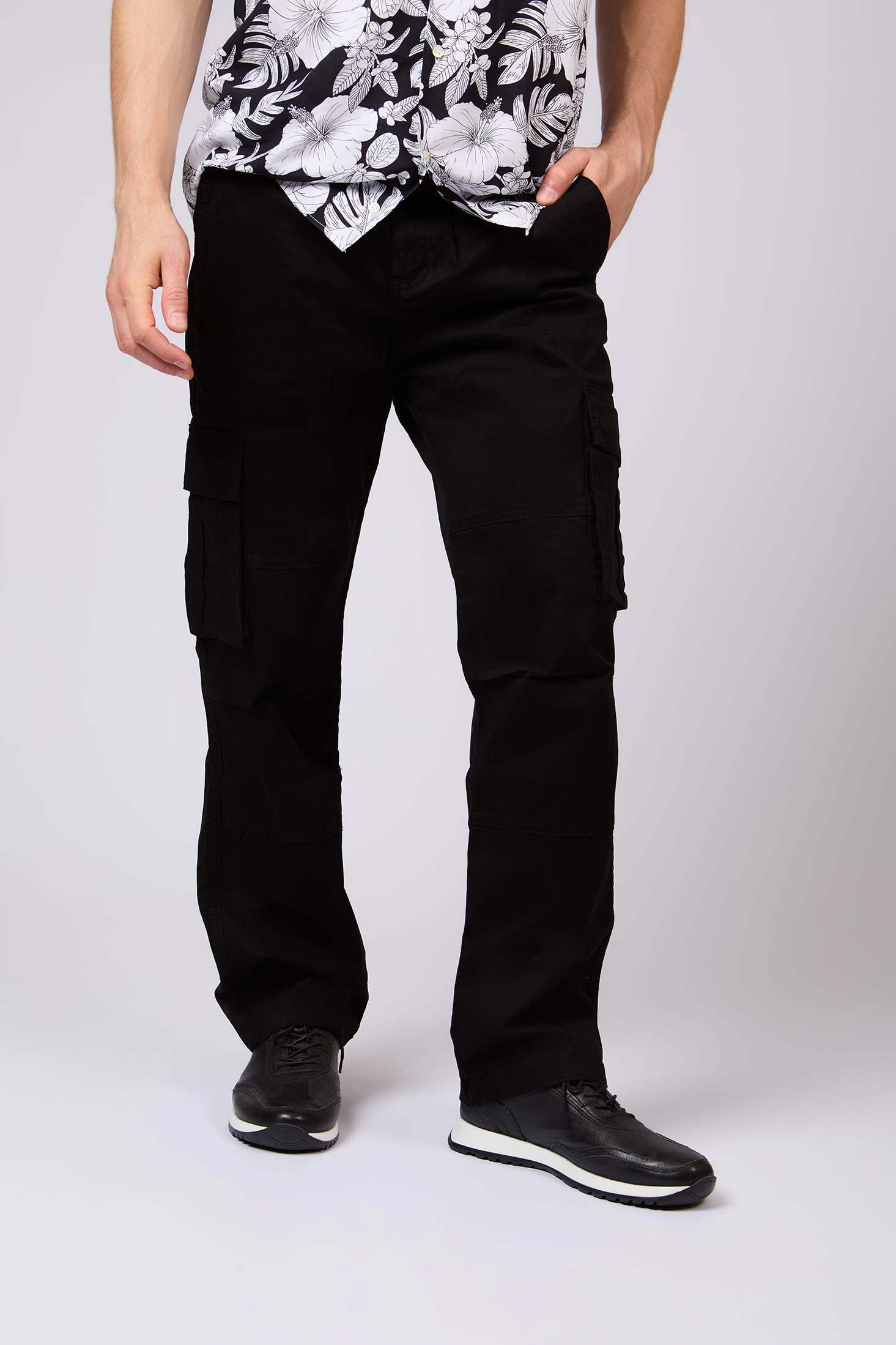 Men  Pant Standard Cargo Black