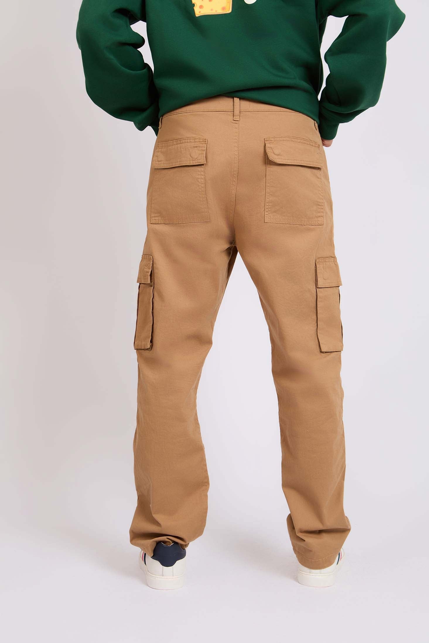Men Standard Cargo Beige Pant