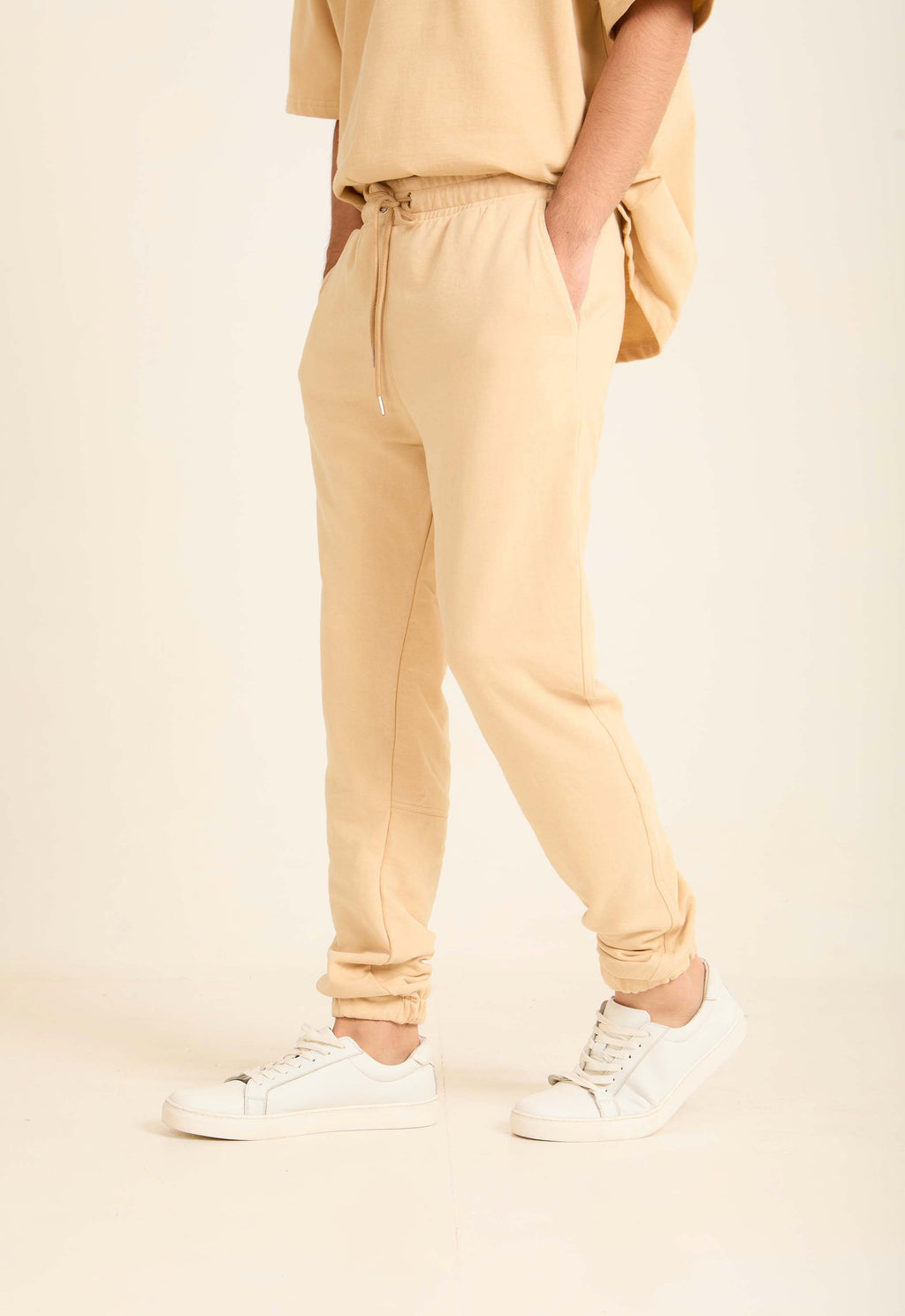 Slim Fit Solid Slip On Pants