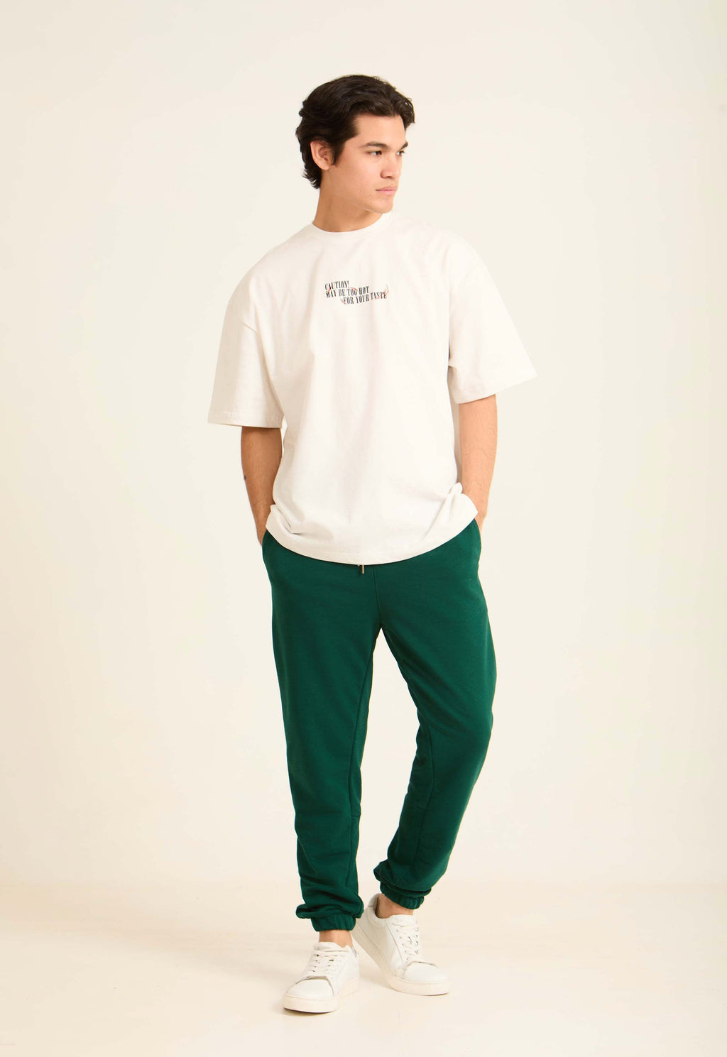 Slim Fit Solid Slip On Pants