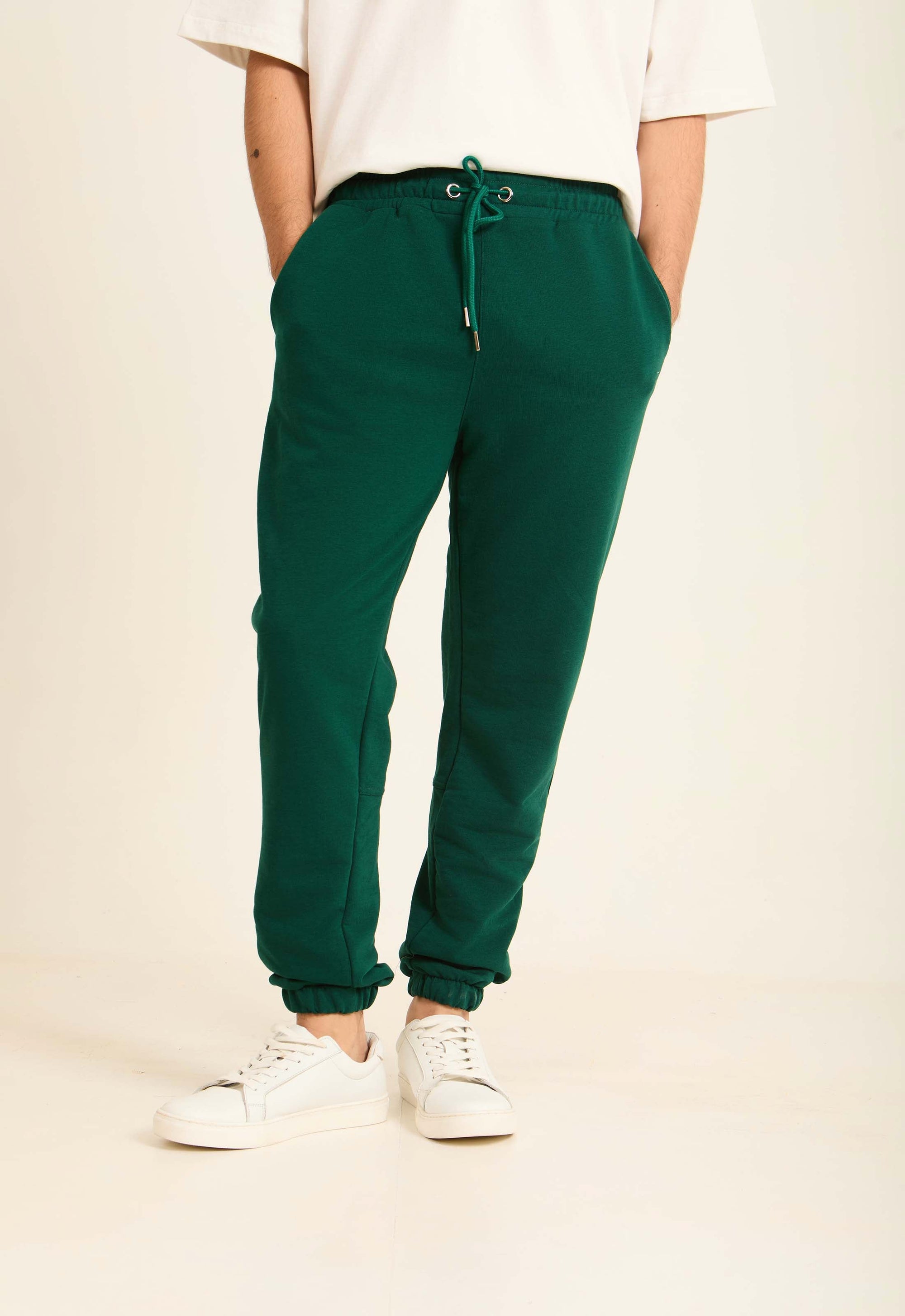 Slim Fit Solid Slip On Pants