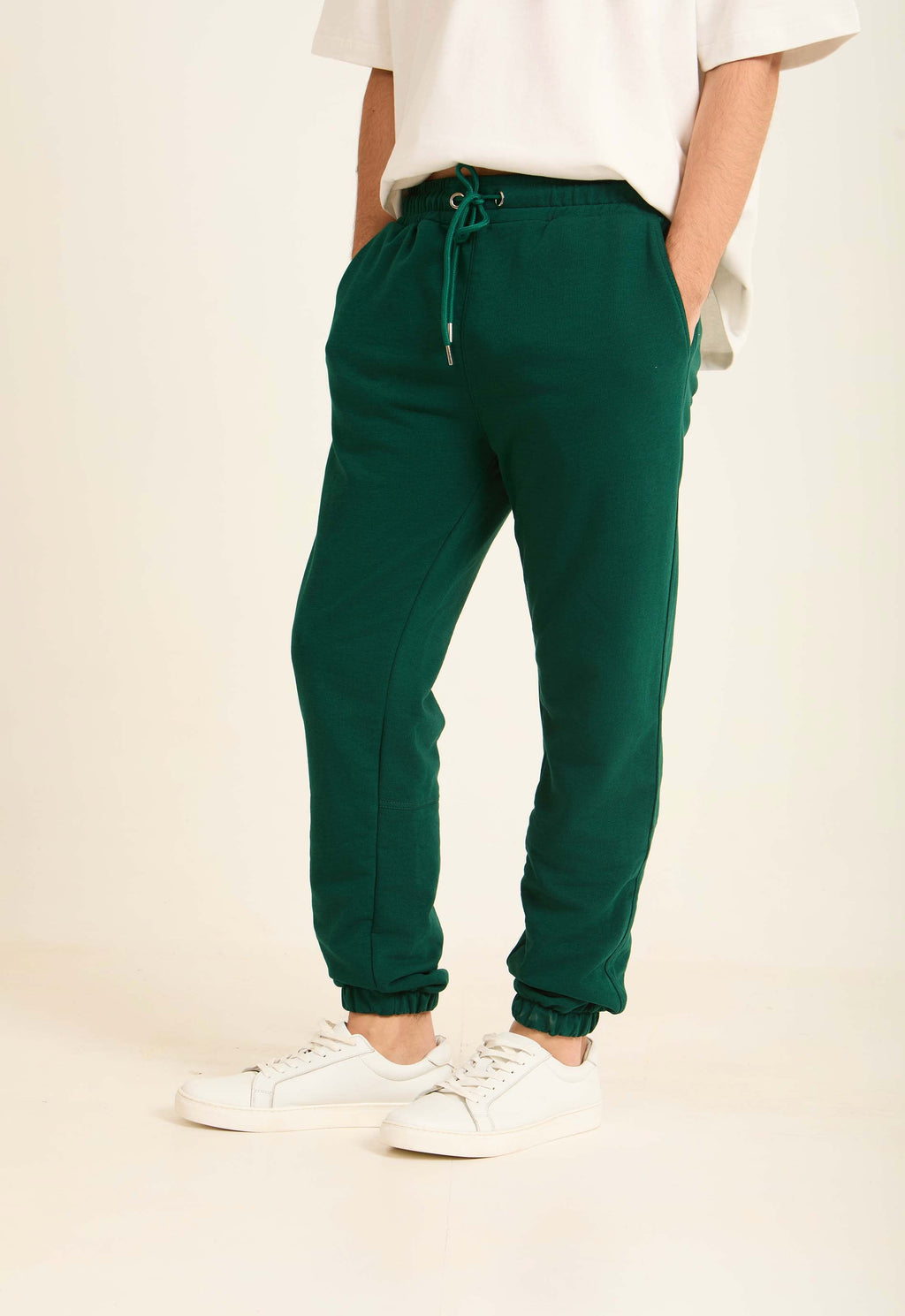 Slim Fit Solid Slip On Pants