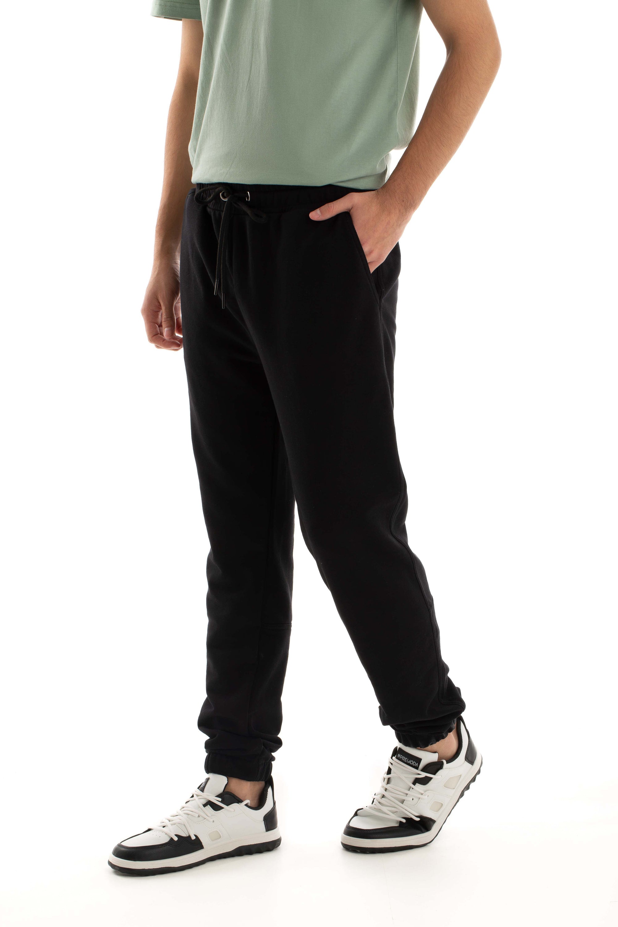 Slim Fit Solid Slip On Pants