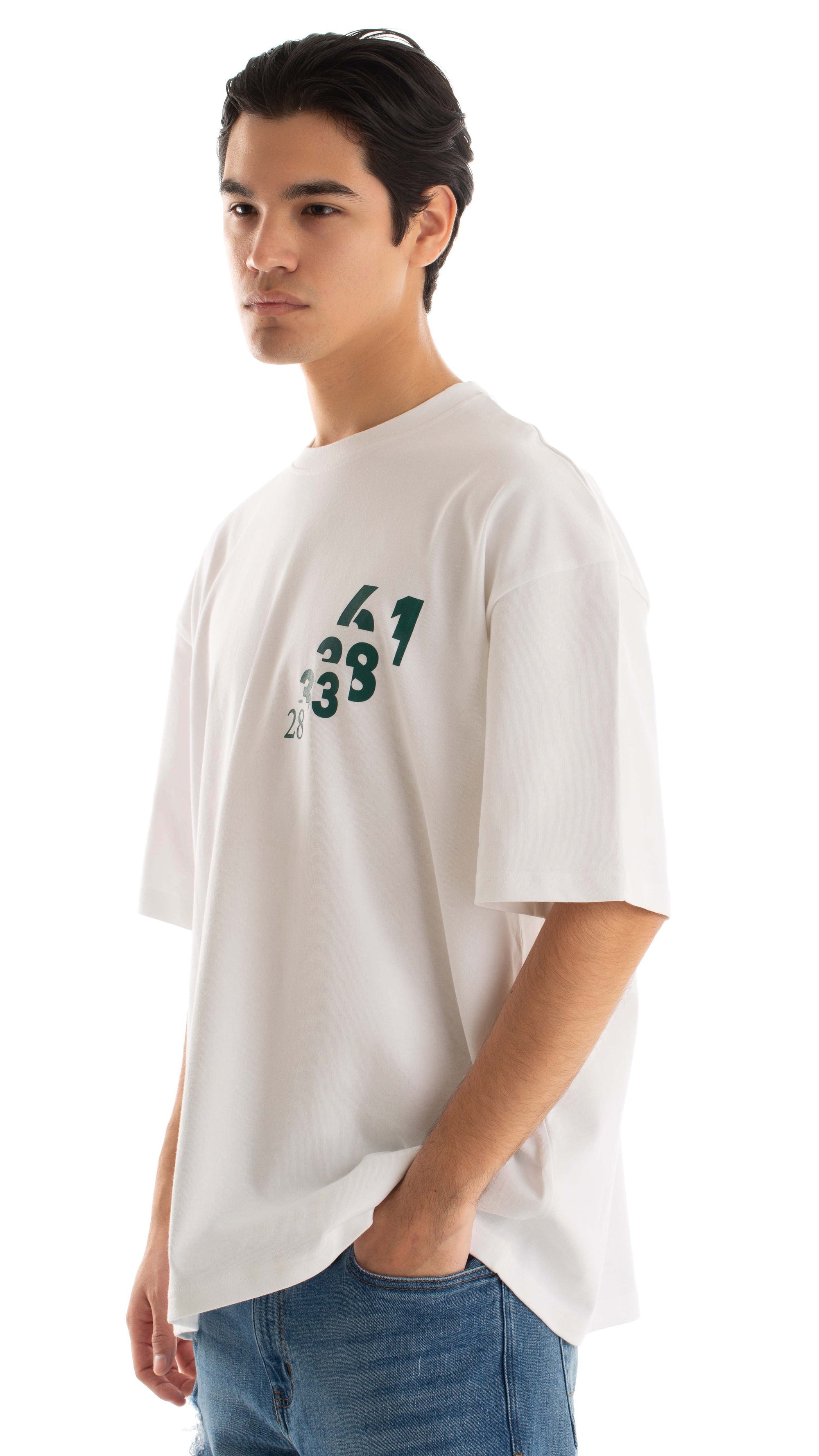 Printed Elbow Sleeves Slip On Tee