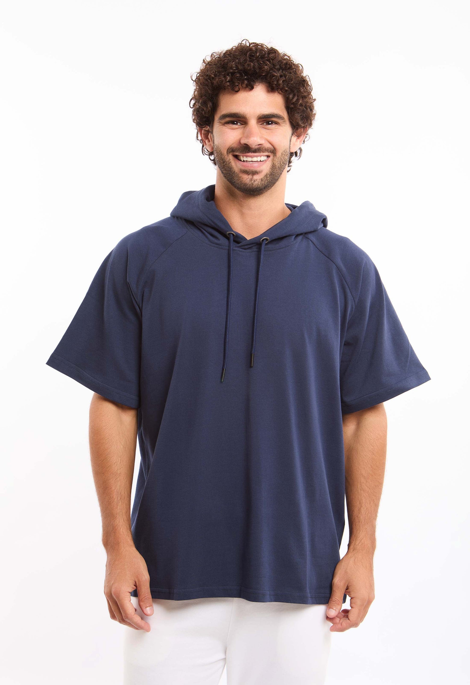 Hooded Neck with Drawstring Solid Tee