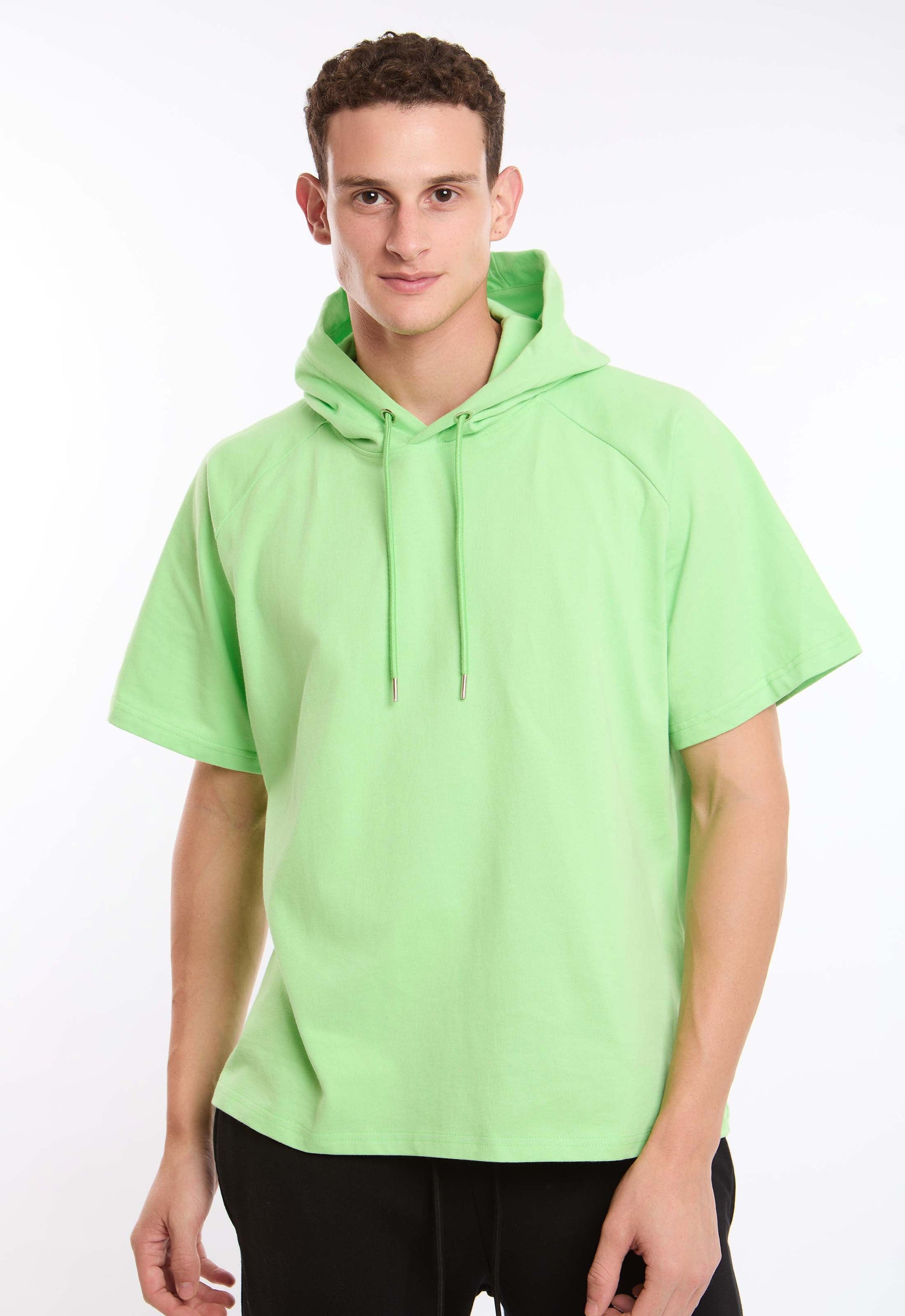 Hooded Neck with Drawstring Solid Tee