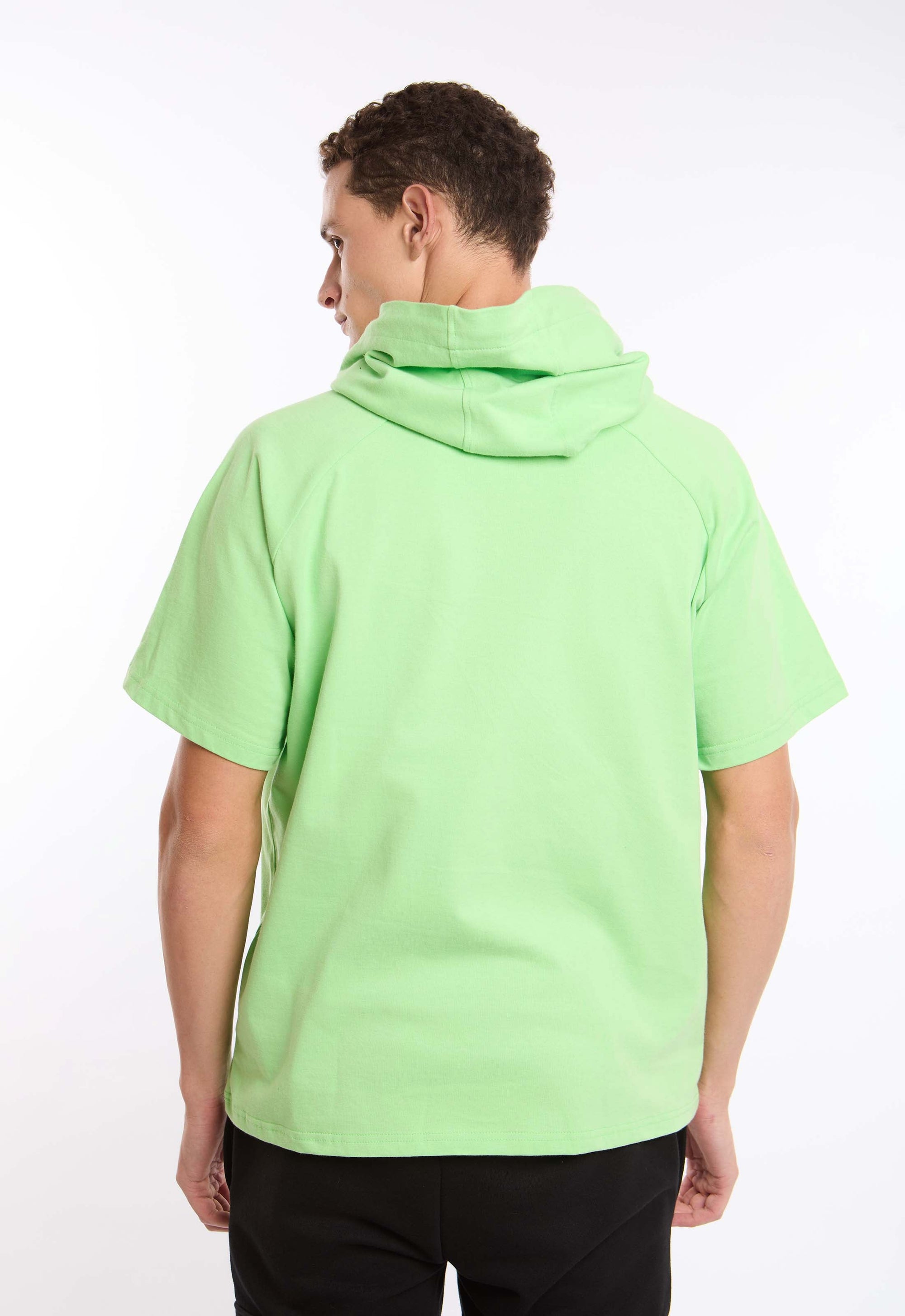 Hooded Neck with Drawstring Solid Tee
