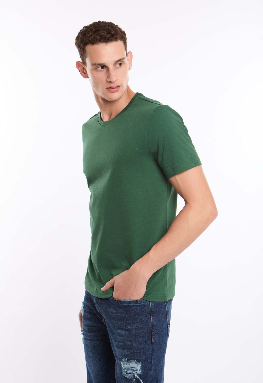 Basic Crew Neck Solid Tee