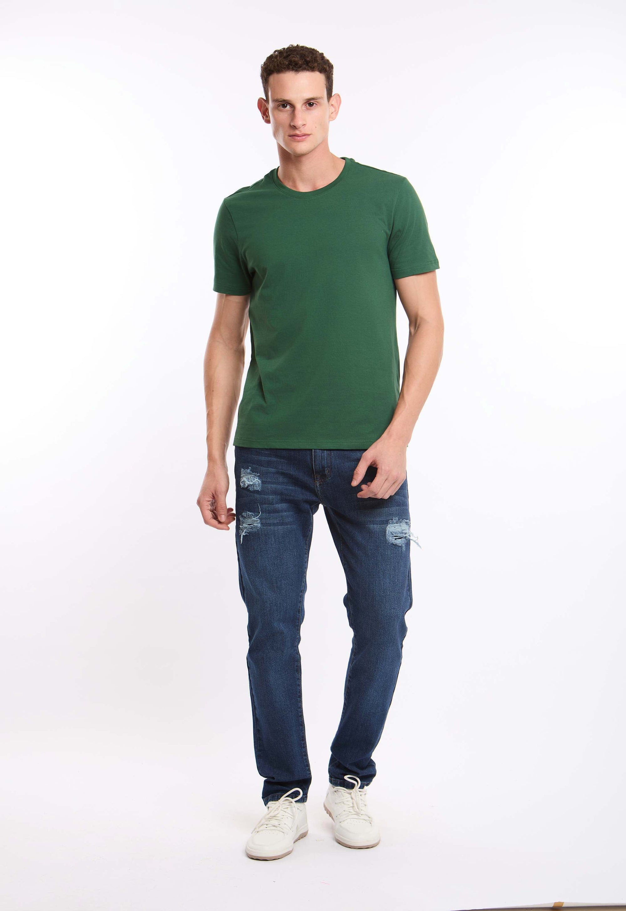 Basic Crew Neck Solid Tee