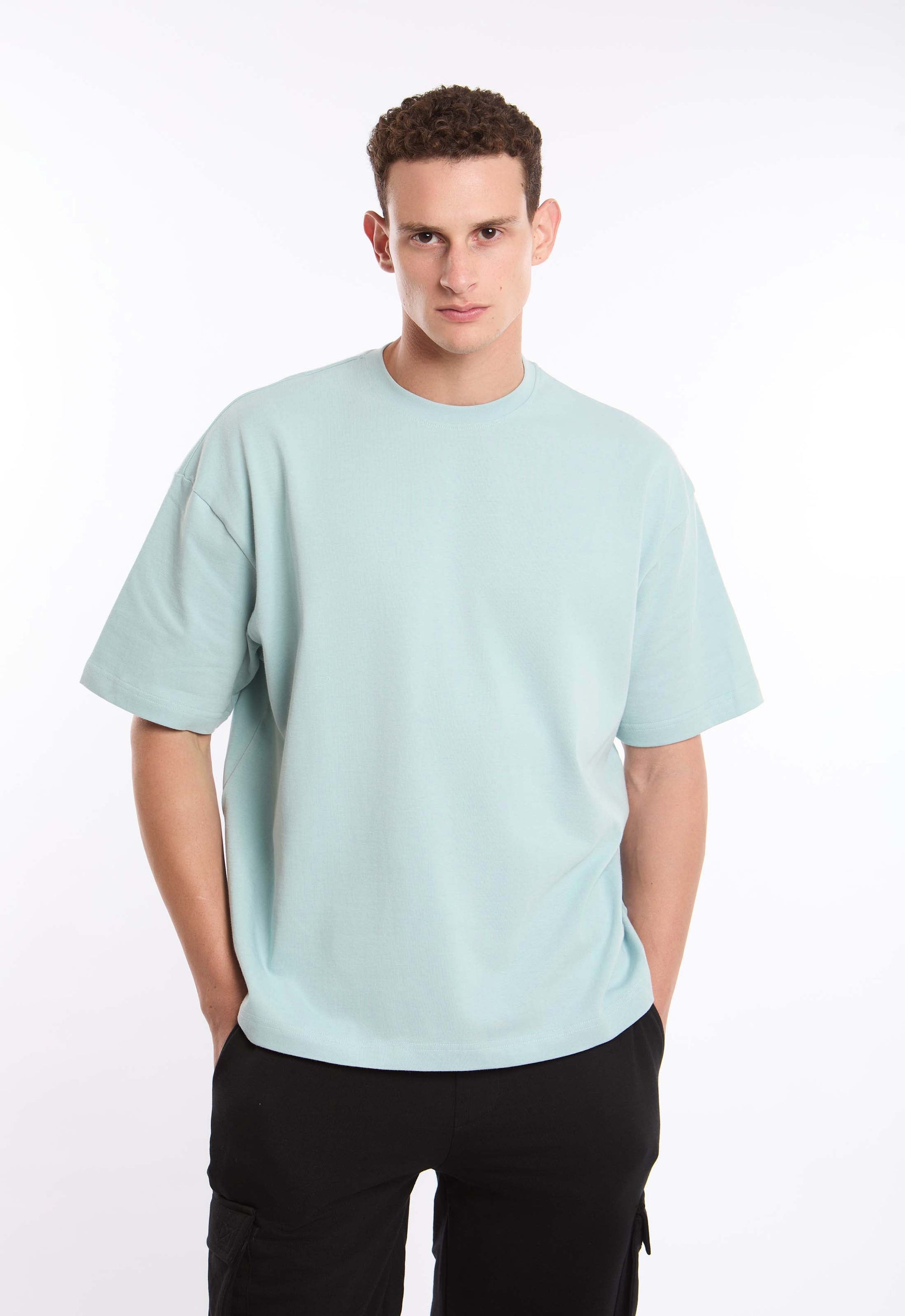 Slip On Elbow-Sleeves Solid Basic Tee