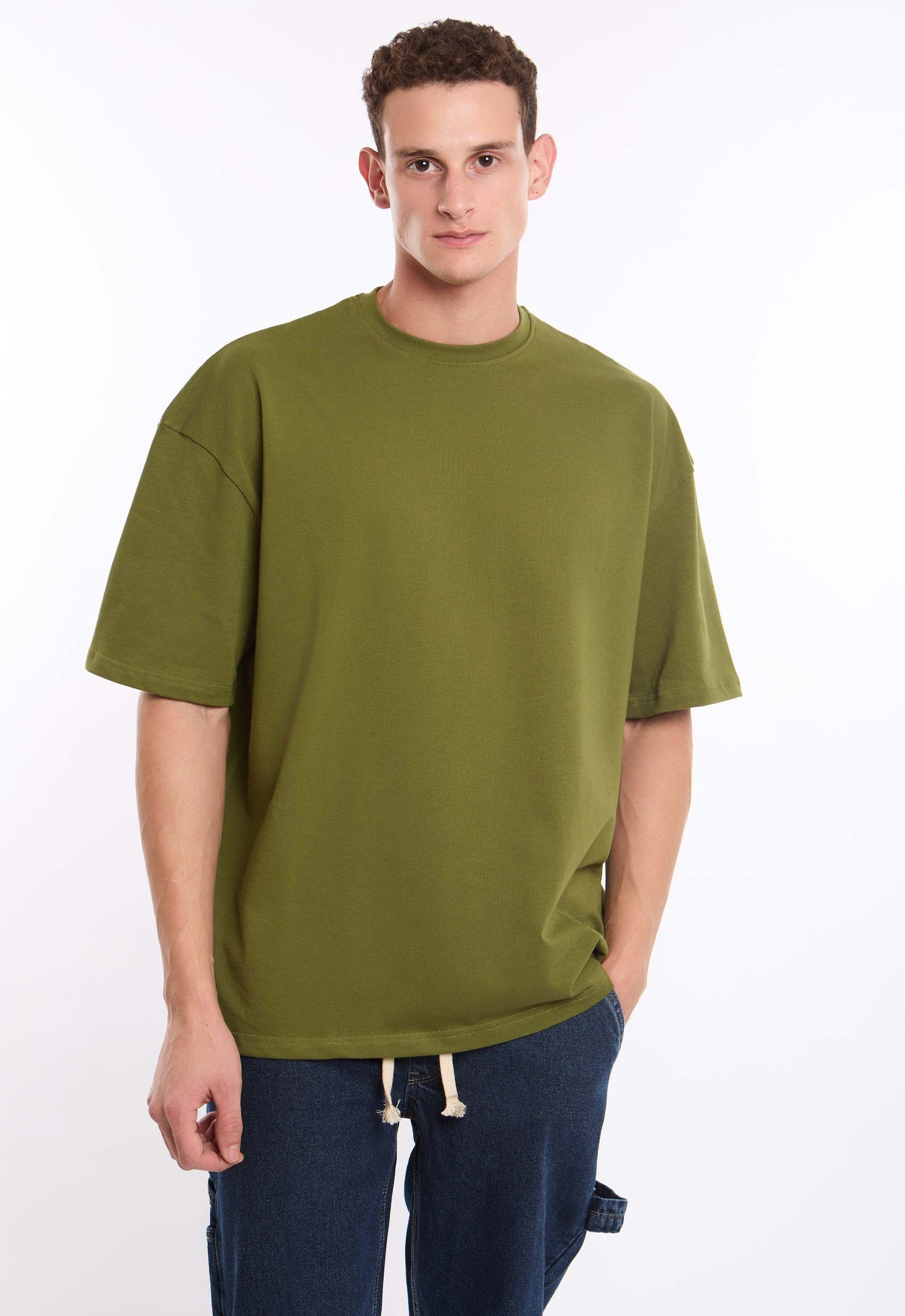 Slip On Elbow-Sleeves Solid Basic Tee