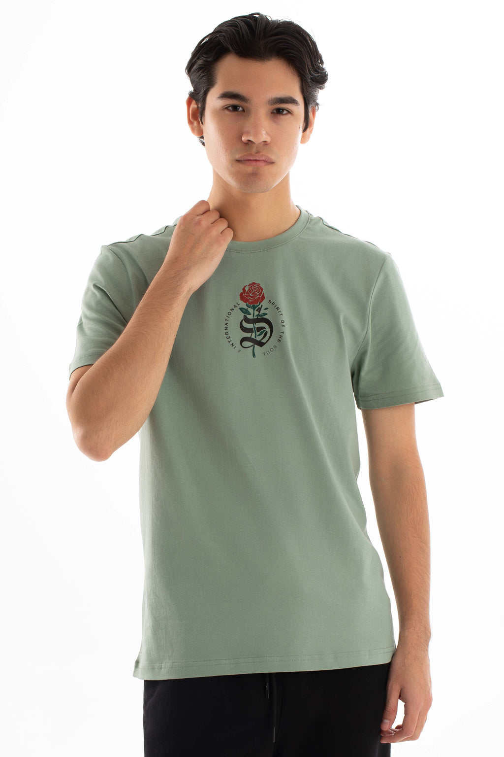 Short Sleeves Casual Tee with Flower Print