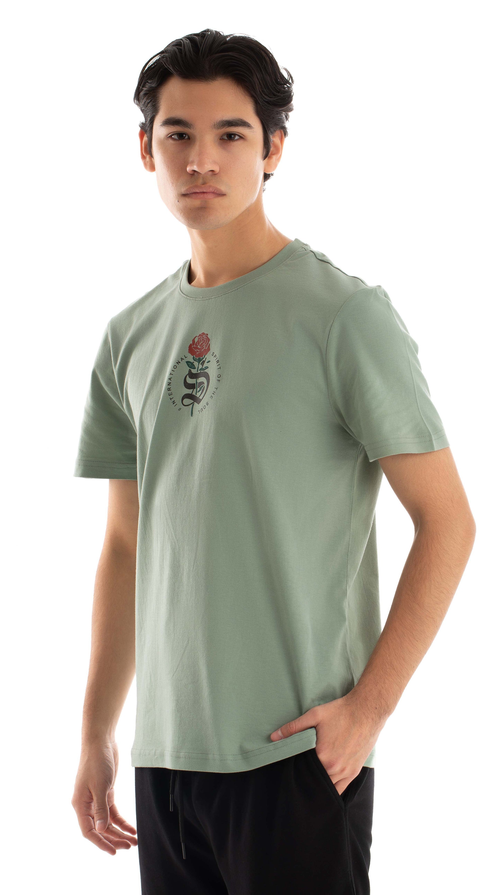 Short Sleeves Casual Tee with Flower Print