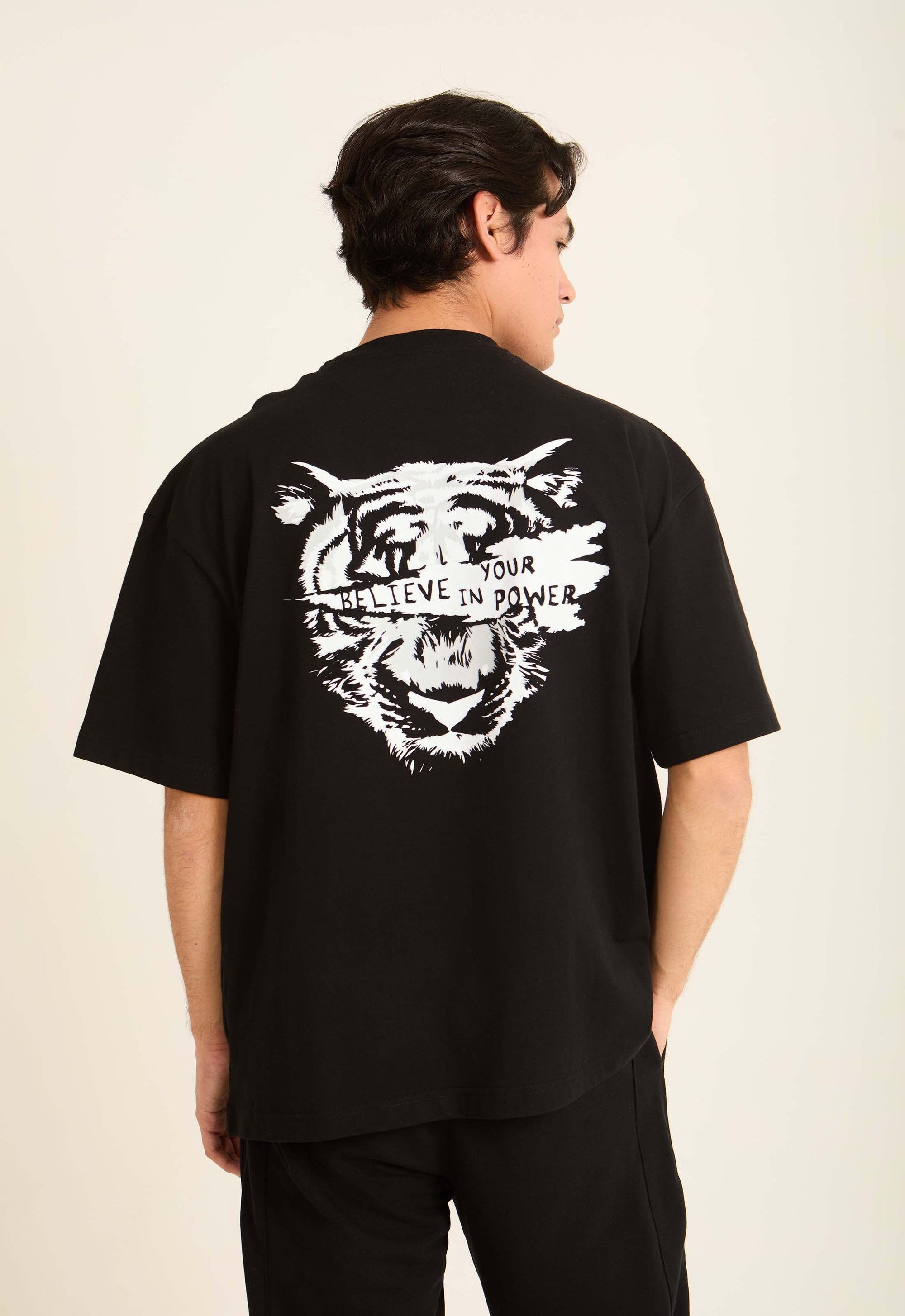 Round Neck Printed Relaxed Fit Tee