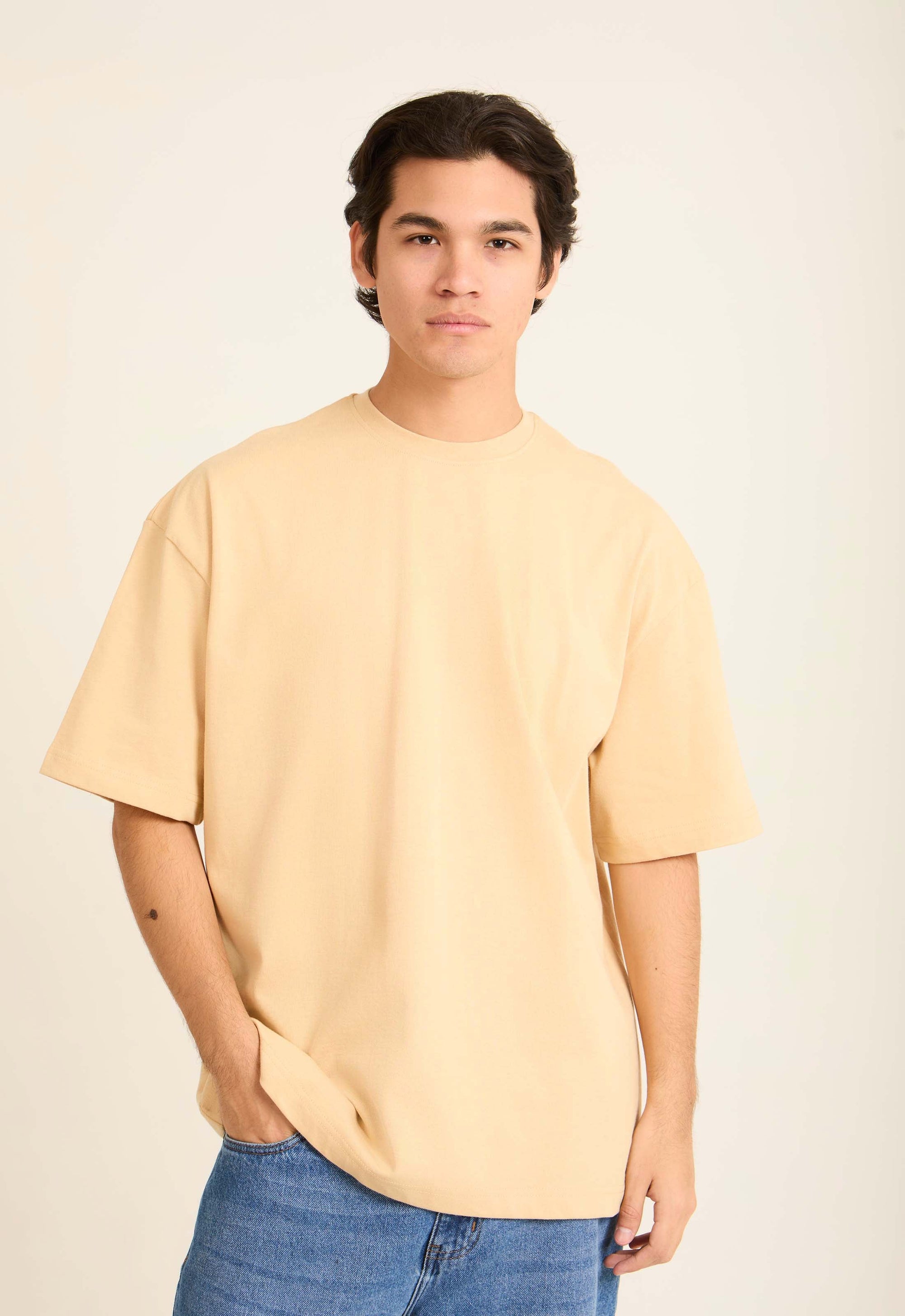 Slip On Solid Round Neck Basic Tee