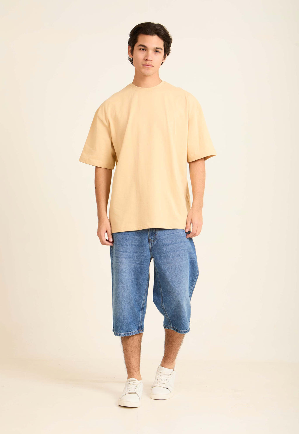Slip On Solid Round Neck Basic Tee