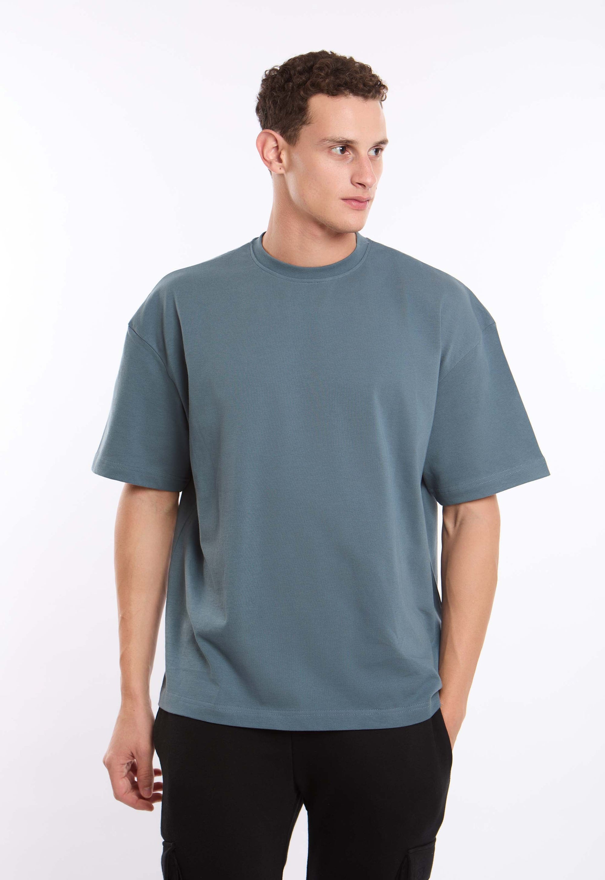 Slip On Solid Round Neck Basic Tee