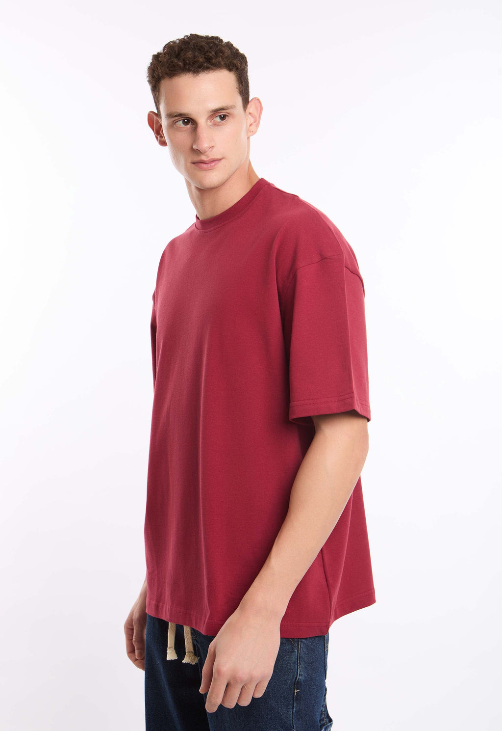 Slip On Solid Round Neck Basic Tee