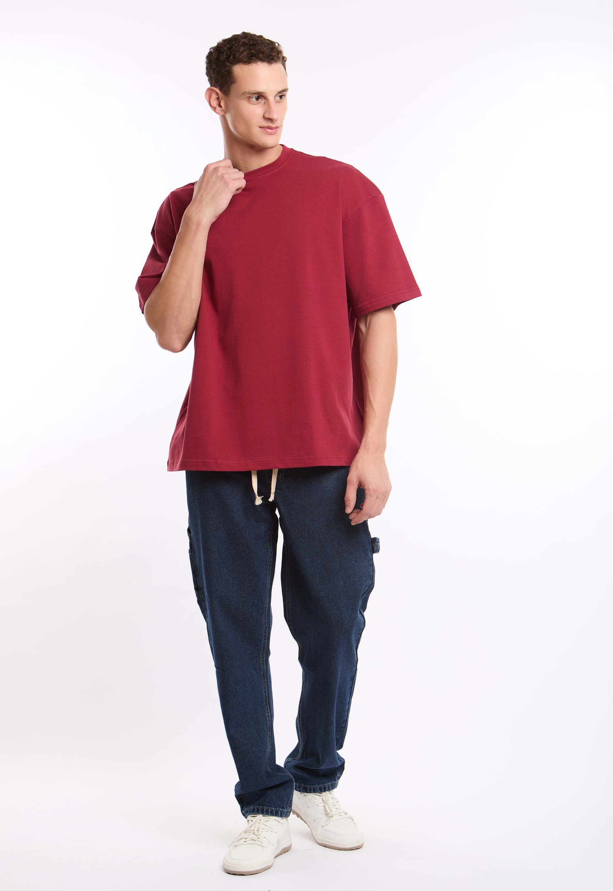 Slip On Solid Round Neck Basic Tee