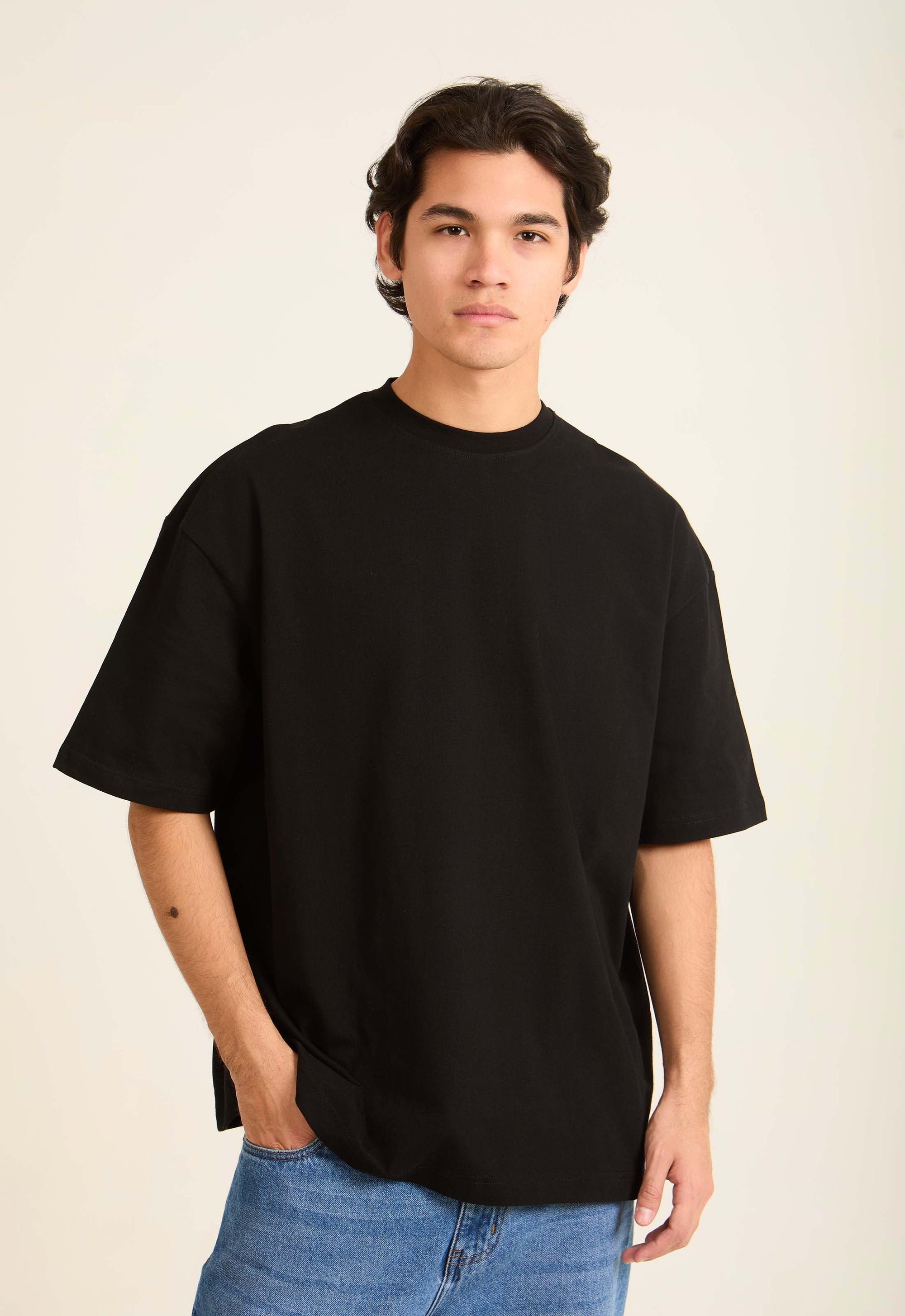 Slip On Solid Round Neck Basic Tee