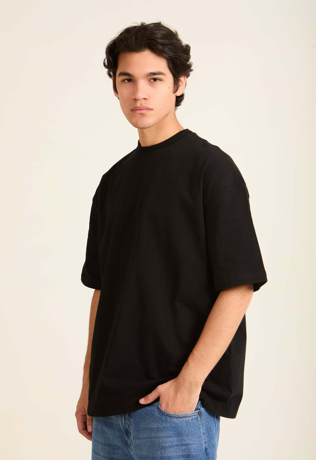 Slip On Solid Round Neck Basic Tee