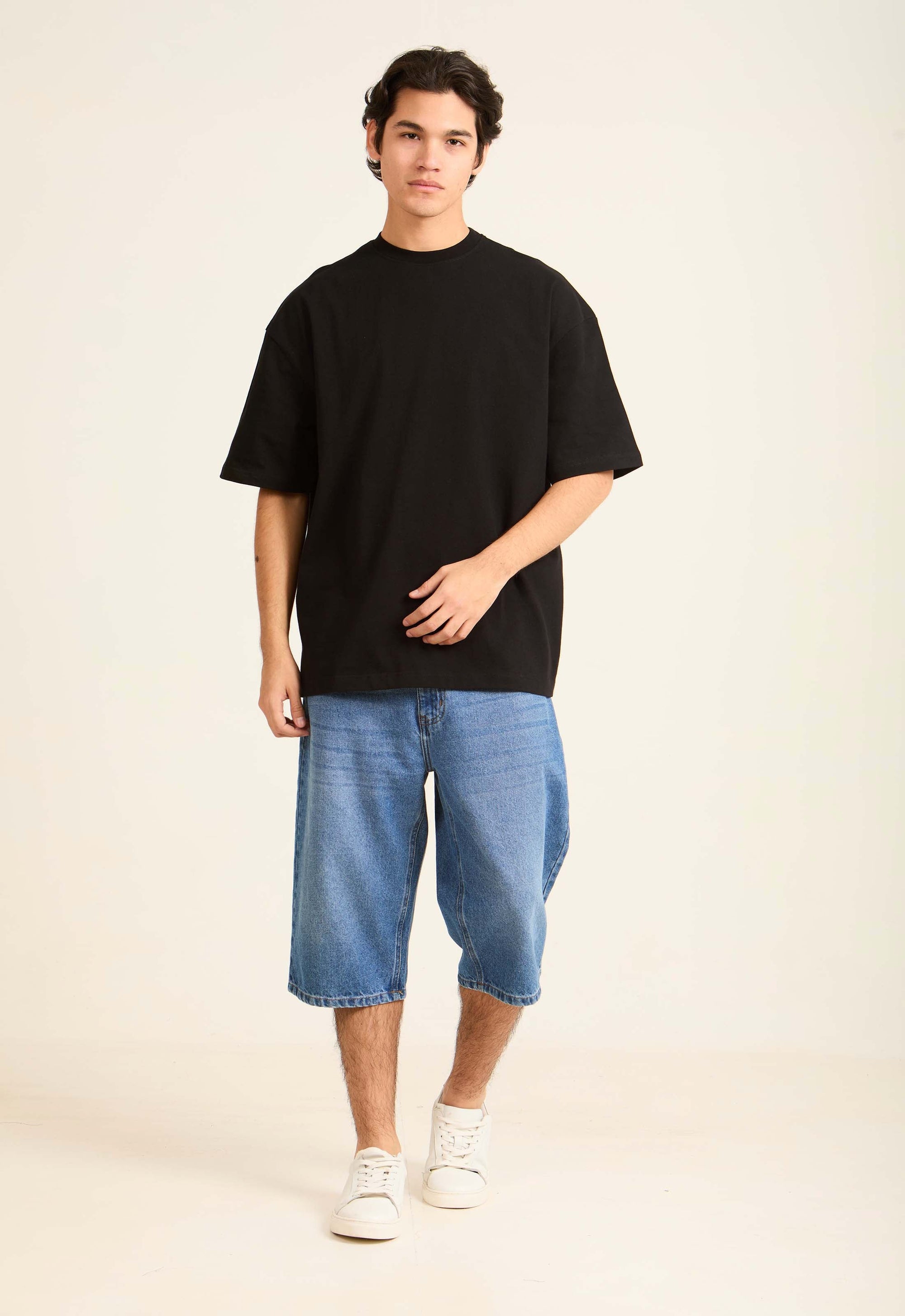Slip On Solid Round Neck Basic Tee