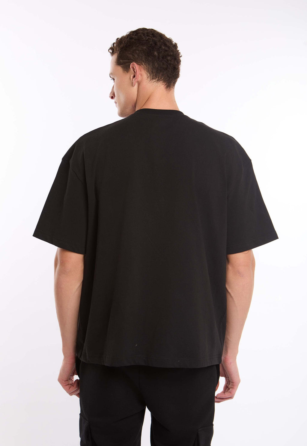 Relaxed Fit Round Neck Tee with Front Print