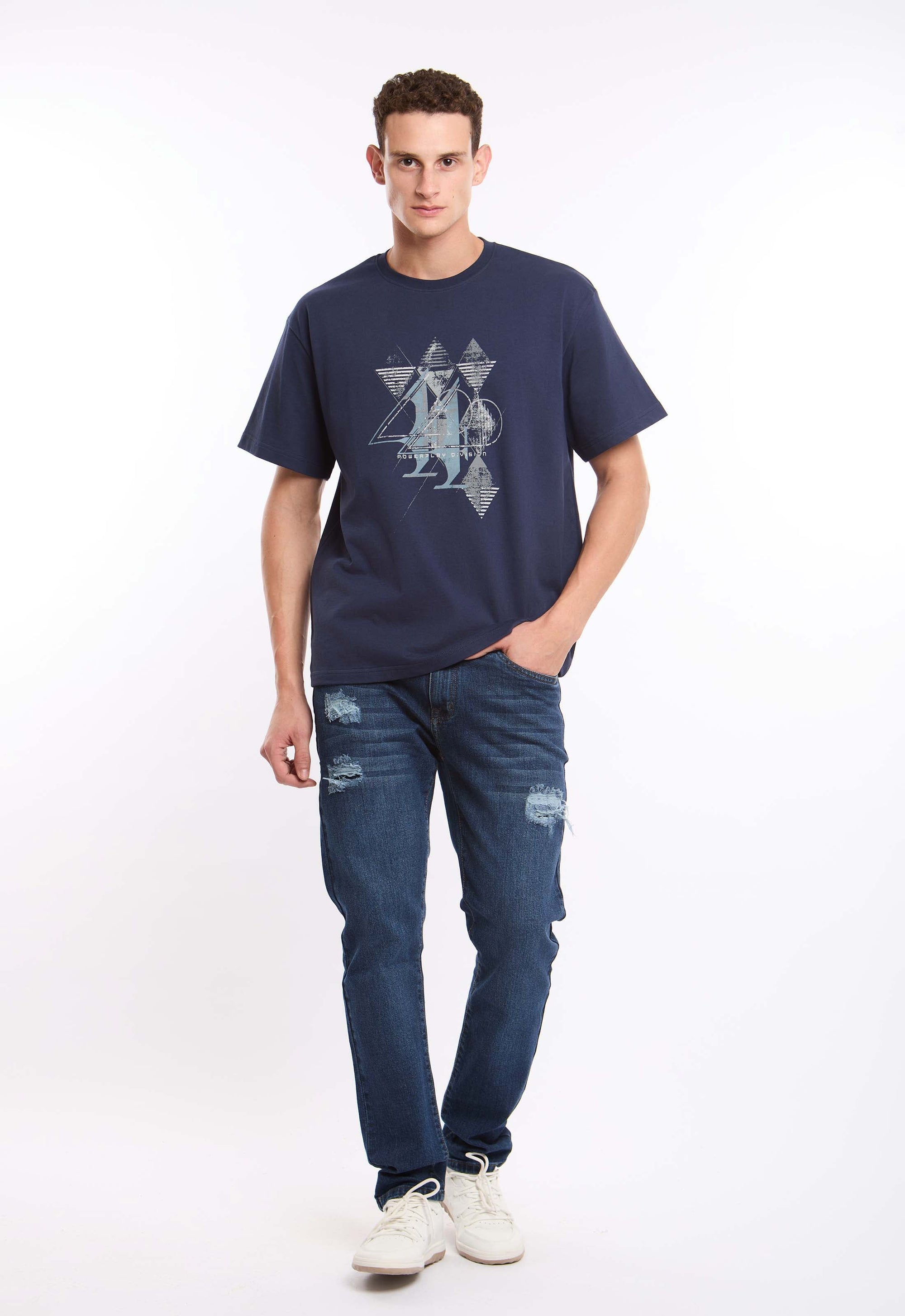 Printed Crew Neck Relaxed Fit Tee