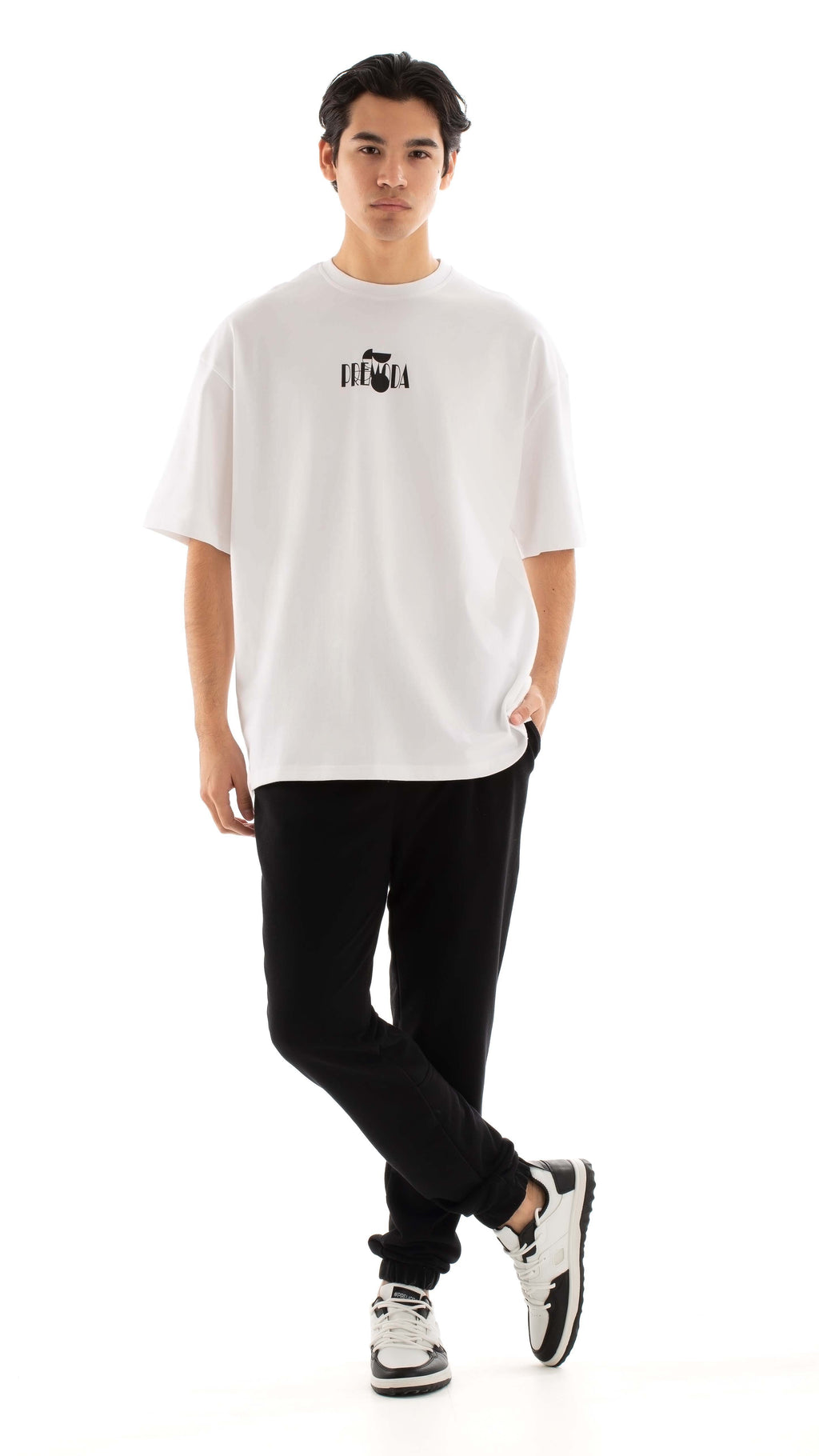 Printed "Premoda" Elbow Sleeves Casual Tee