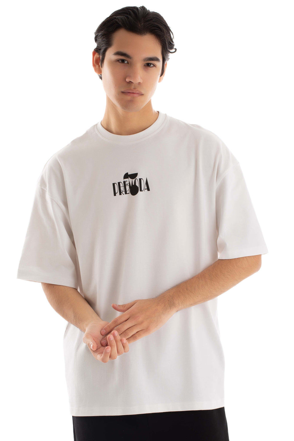 Printed "Premoda" Elbow Sleeves Casual Tee