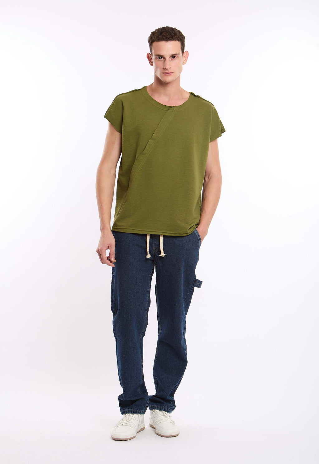 Wide Round Neck Short Sleeves Fluffy Tee