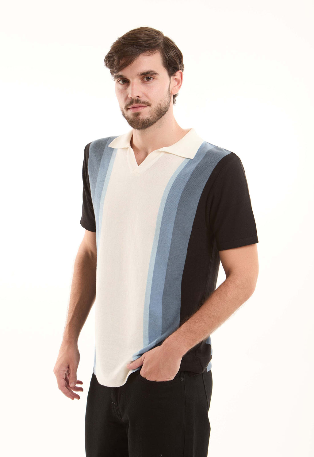 Color-block Stripes Short Sleeves Polo Shirt