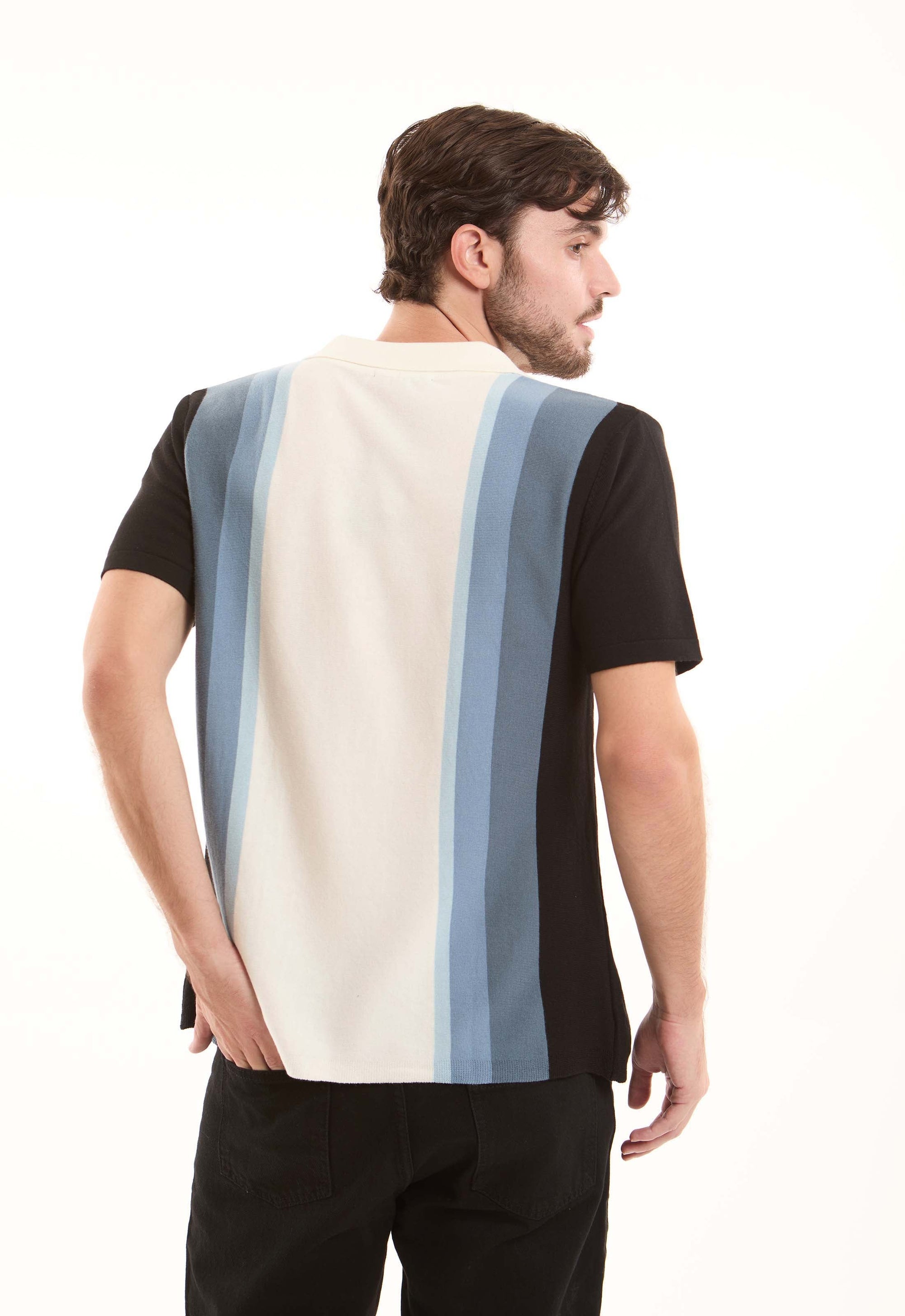 Color-block Stripes Short Sleeves Polo Shirt