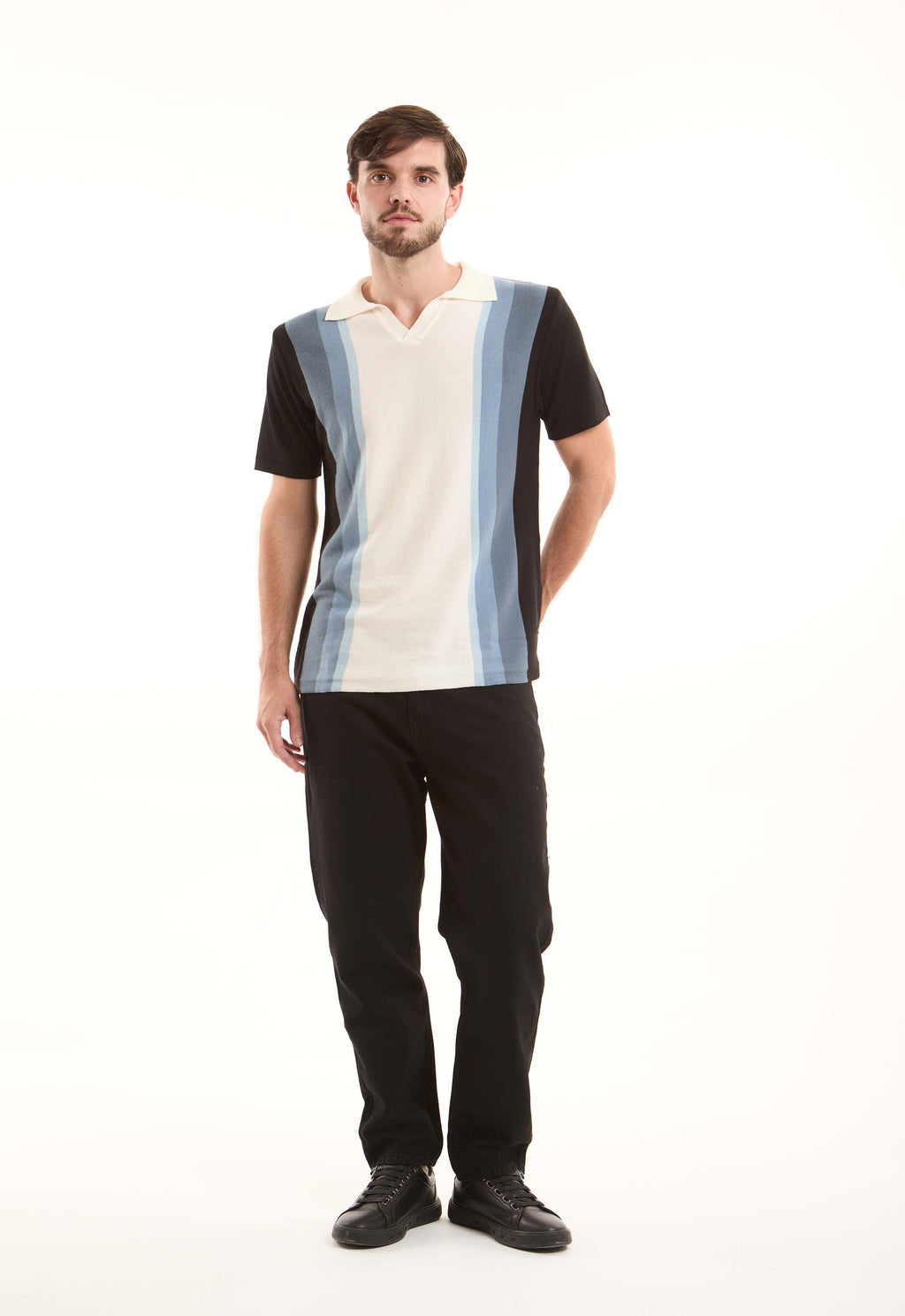 Color-block Stripes Short Sleeves Polo Shirt