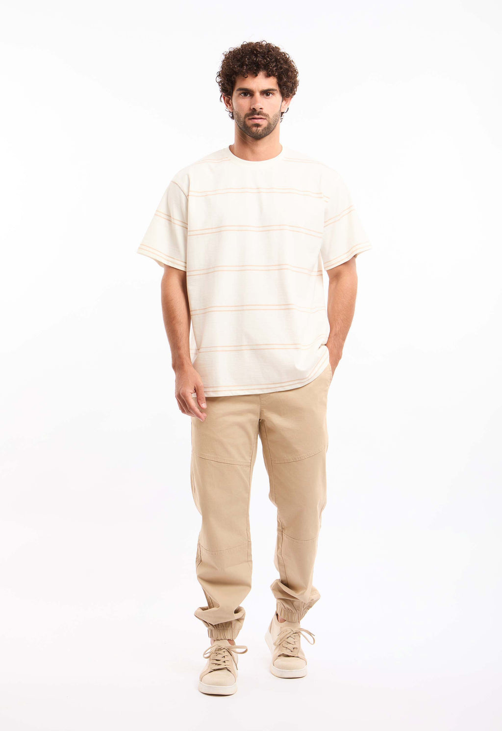 Stitched-Panel Drawstring Pants