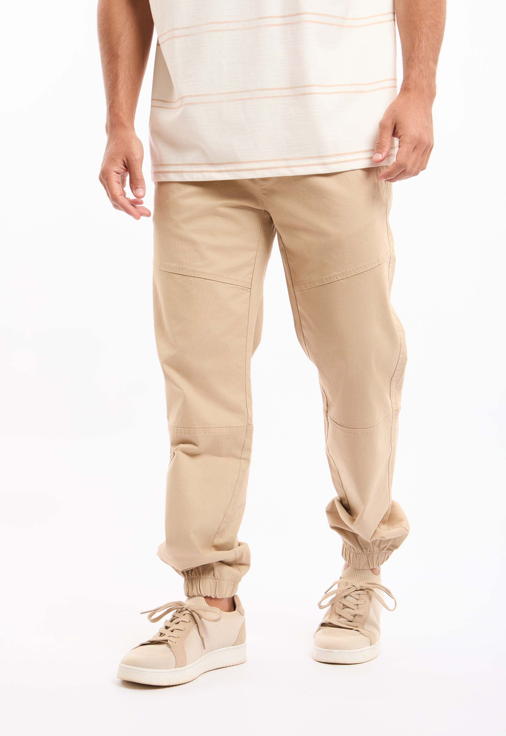 Stitched-Panel Drawstring Pants