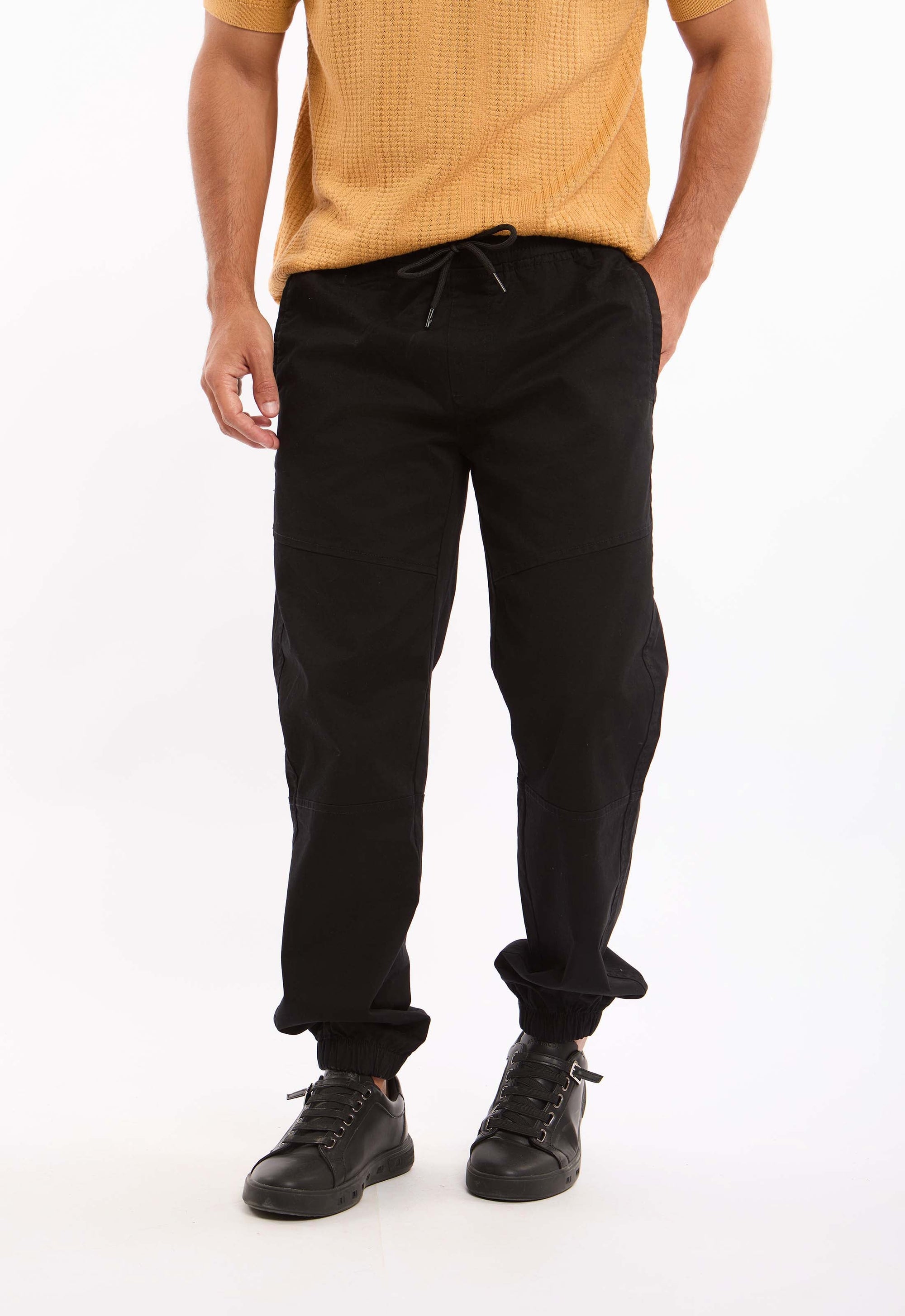 Stitched-Panel Drawstring Pants